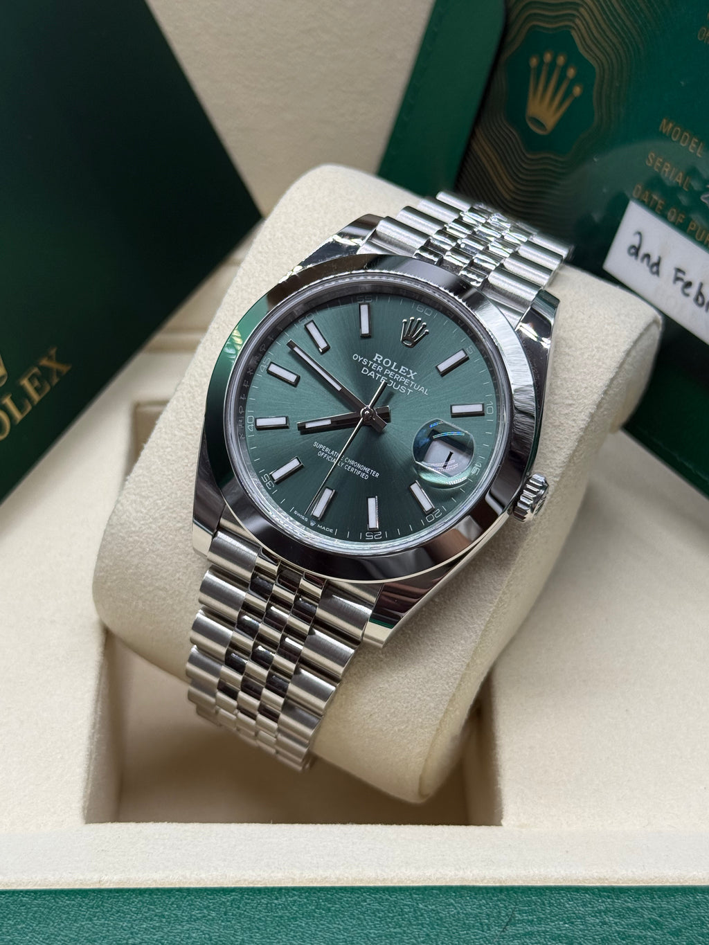 Rolex Datejust 41mm Stainless Steel Mint Green Dial