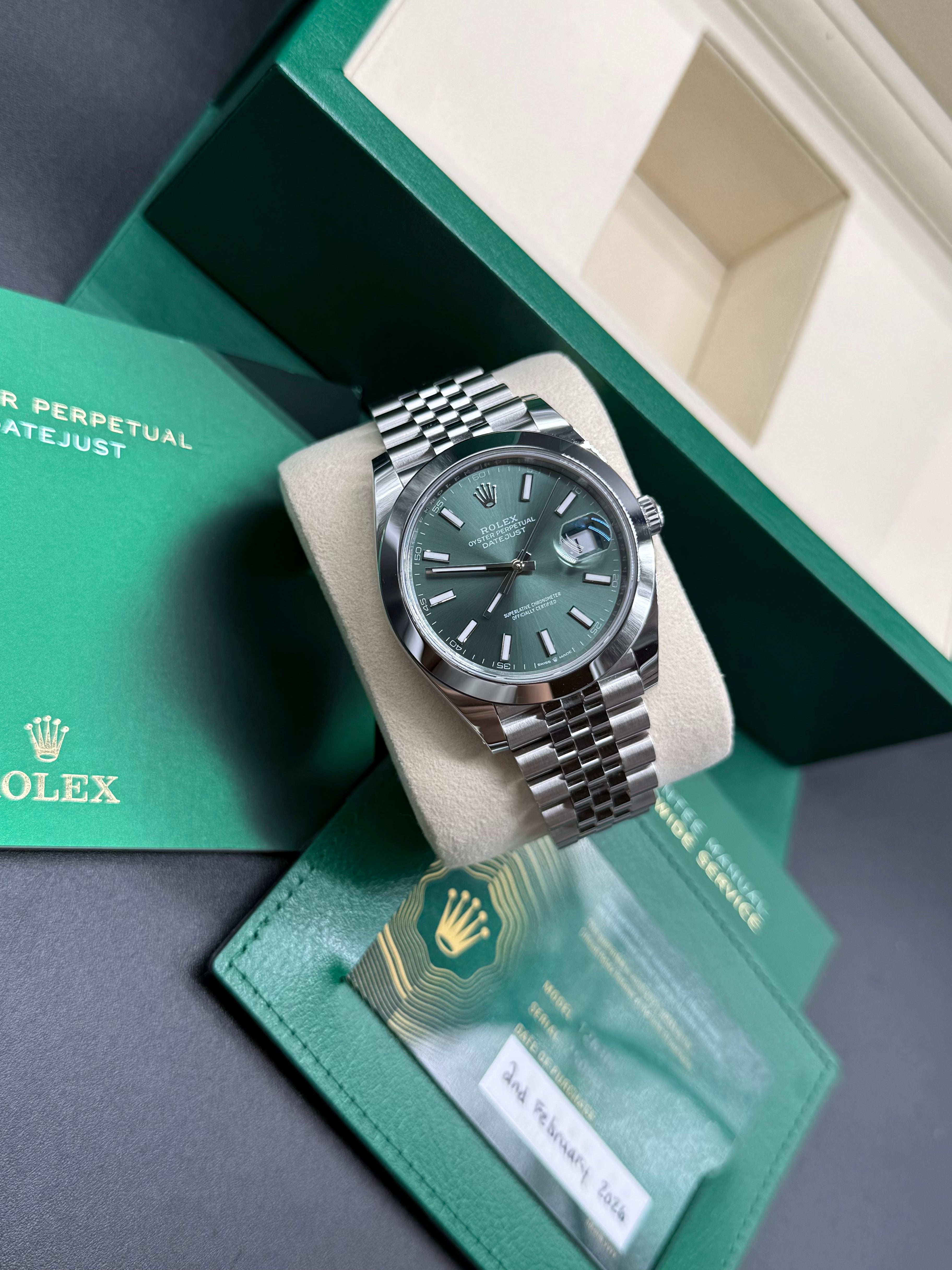 Rolex Datejust 41mm Stainless Steel Mint Green Dial