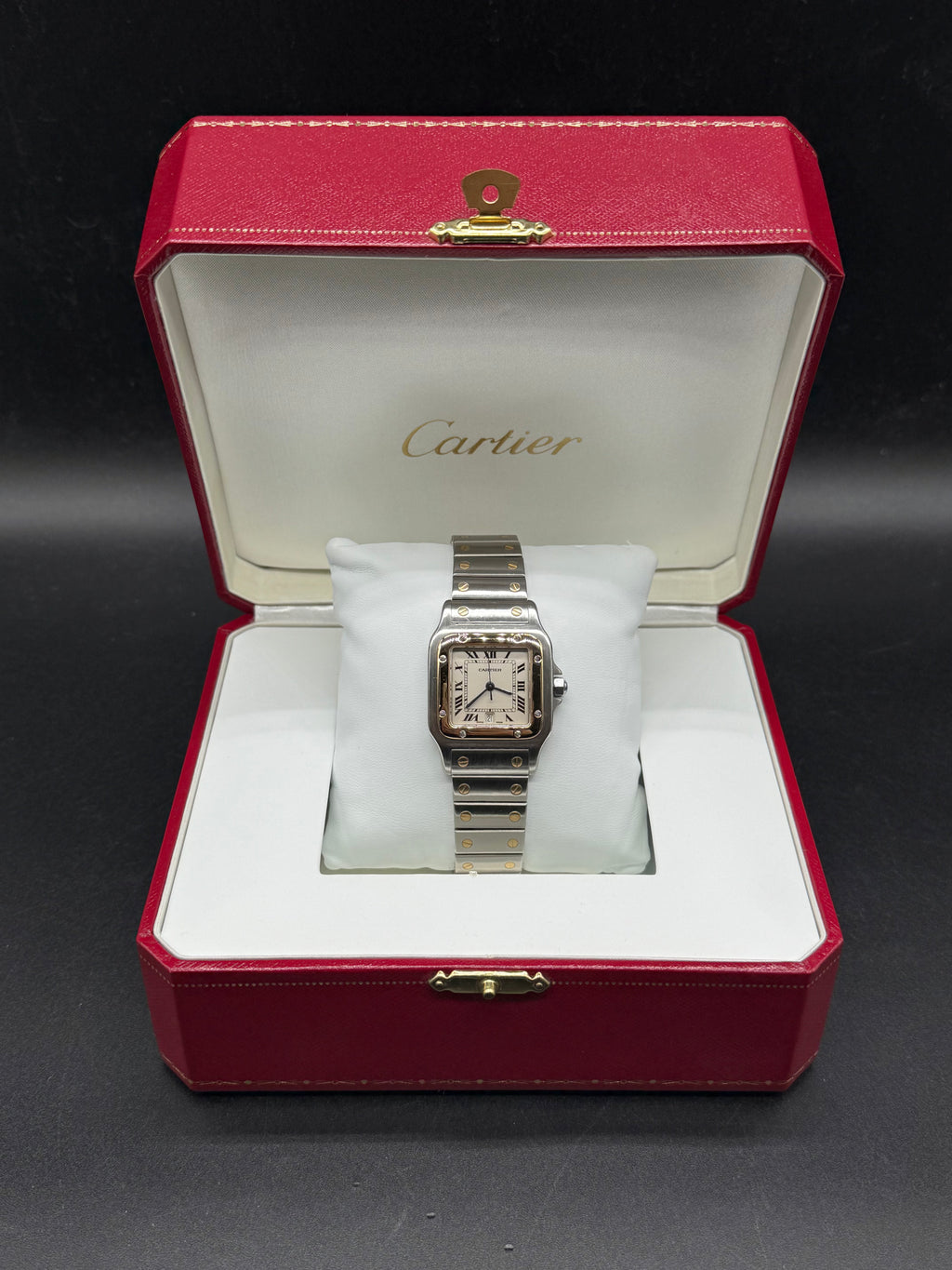 Cartier Santos Galbée 29mm Two-Tone Steel & 18K Yellow Gold Quartz Ivory Dial Ref. 187901