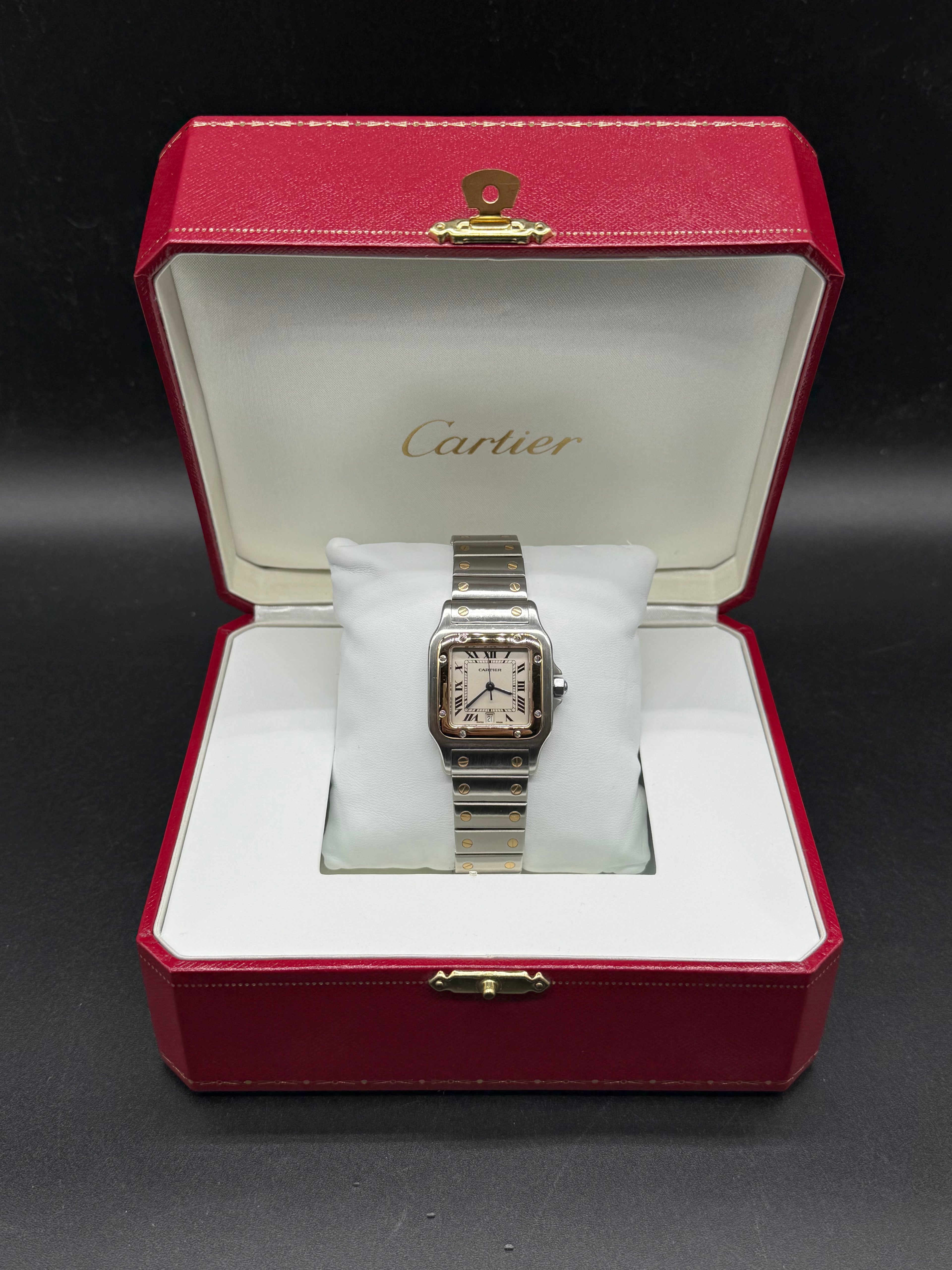 Cartier Santos Galbée 29mm Two-Tone Steel & 18K Yellow Gold Quartz Ivory Dial Ref. 187901