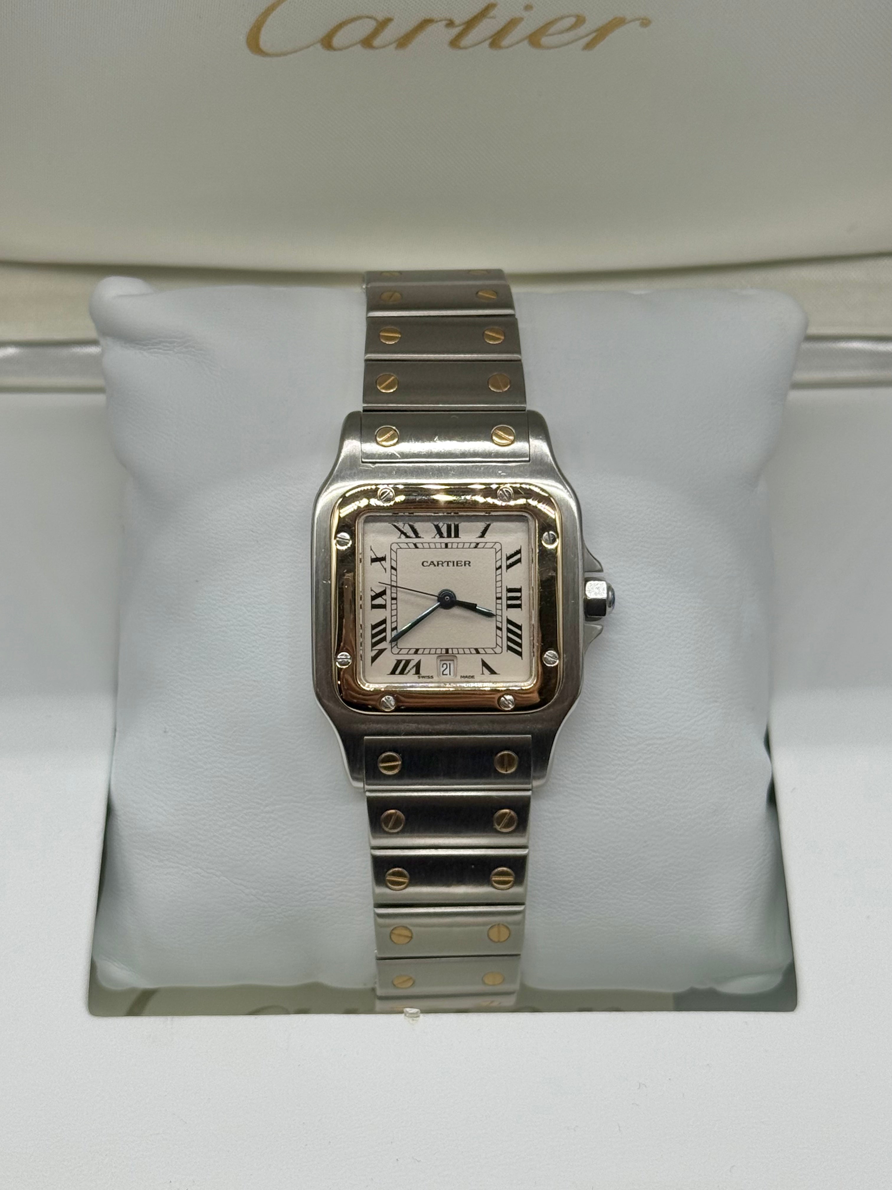 Cartier Santos Galbée 29mm Two-Tone Steel & 18K Yellow Gold Quartz Ivory Dial Ref. 187901
