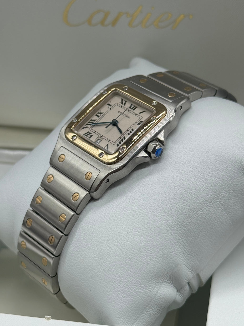 Cartier Santos Galbée 29mm Two-Tone Steel & 18K Yellow Gold Quartz Ivory Dial Ref. 187901
