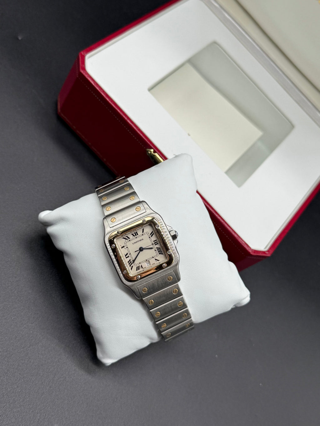 Cartier Santos Galbée 29mm Two-Tone Steel & 18K Yellow Gold Quartz Ivory Dial Ref. 187901