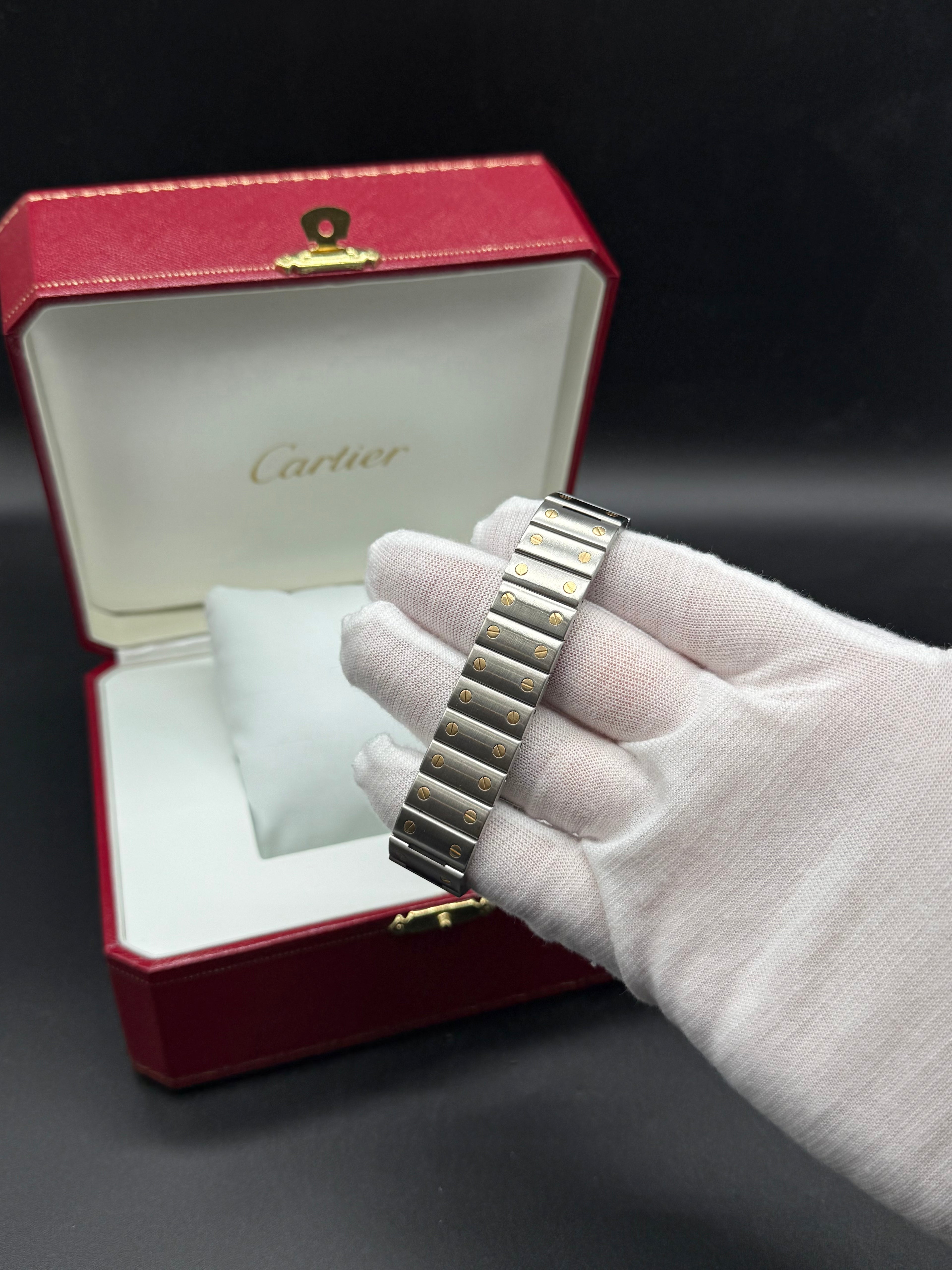 Cartier Santos Galbée 29mm Two-Tone Steel & 18K Yellow Gold Quartz Ivory Dial Ref. 187901