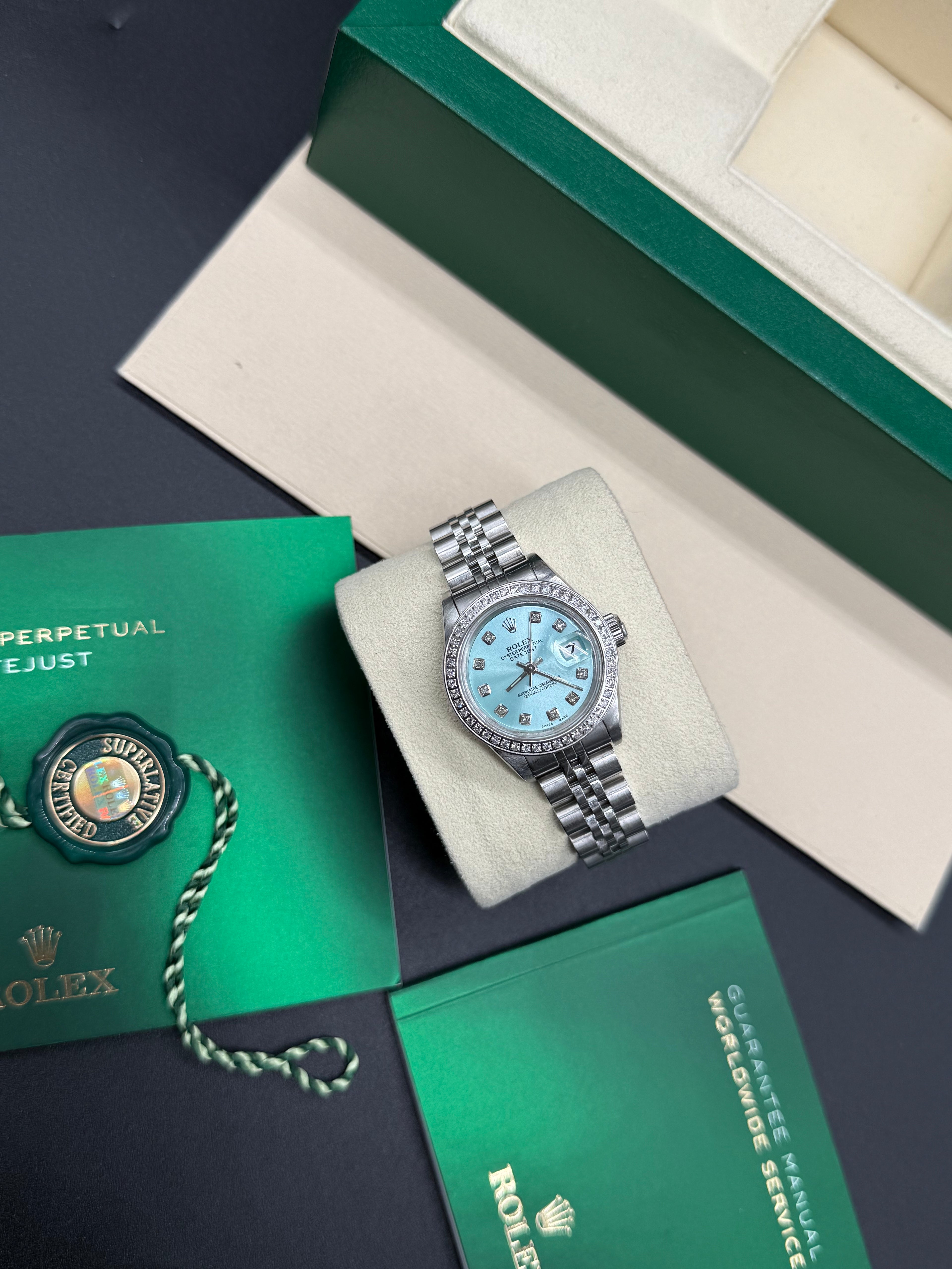 Rolex Datejust 26mm Steel Ice Blue Diamond Dial and Bezel Jubilee Bracelet
