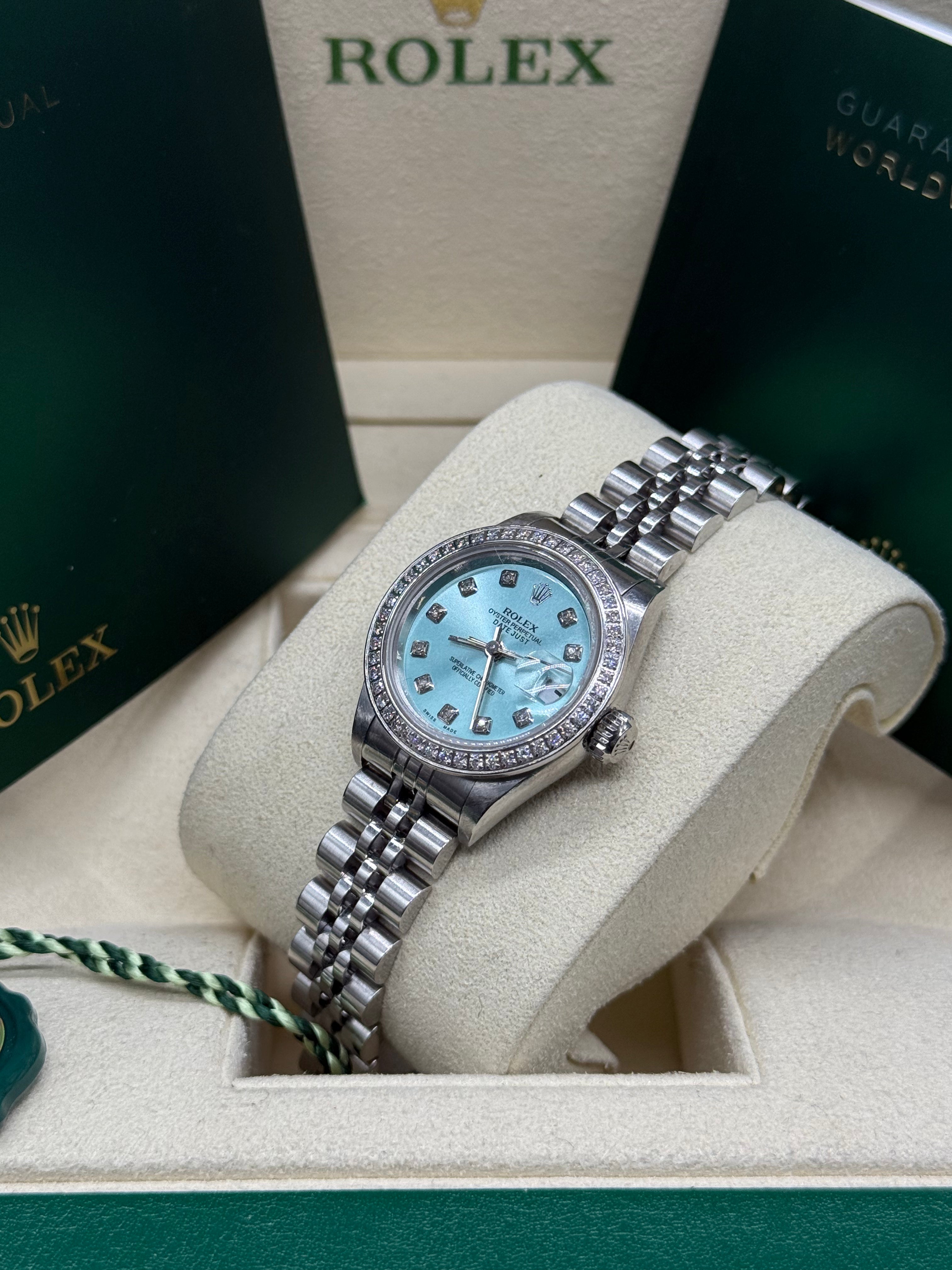 Rolex Datejust 26mm Steel Ice Blue Diamond Dial and Bezel Jubilee Bracelet