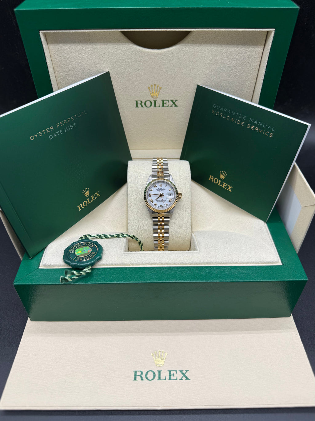 Rolex Datejust 26mm Two-Tone Steel & 18K Gold White Roman Numeral Dial Jubilee Bracelet