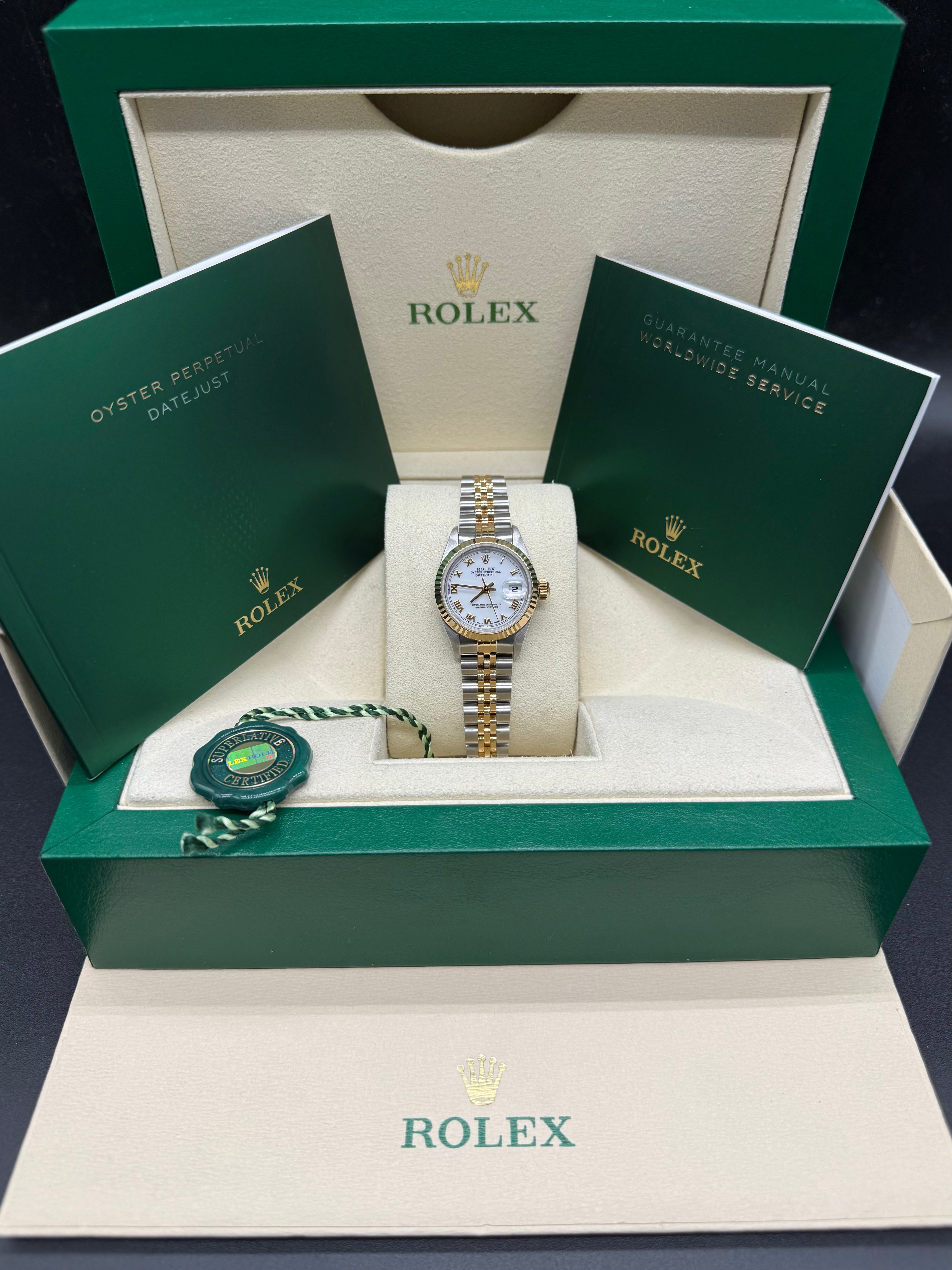 Rolex Datejust 26mm Two-Tone Steel & 18K Gold White Roman Numeral Dial Jubilee Bracelet