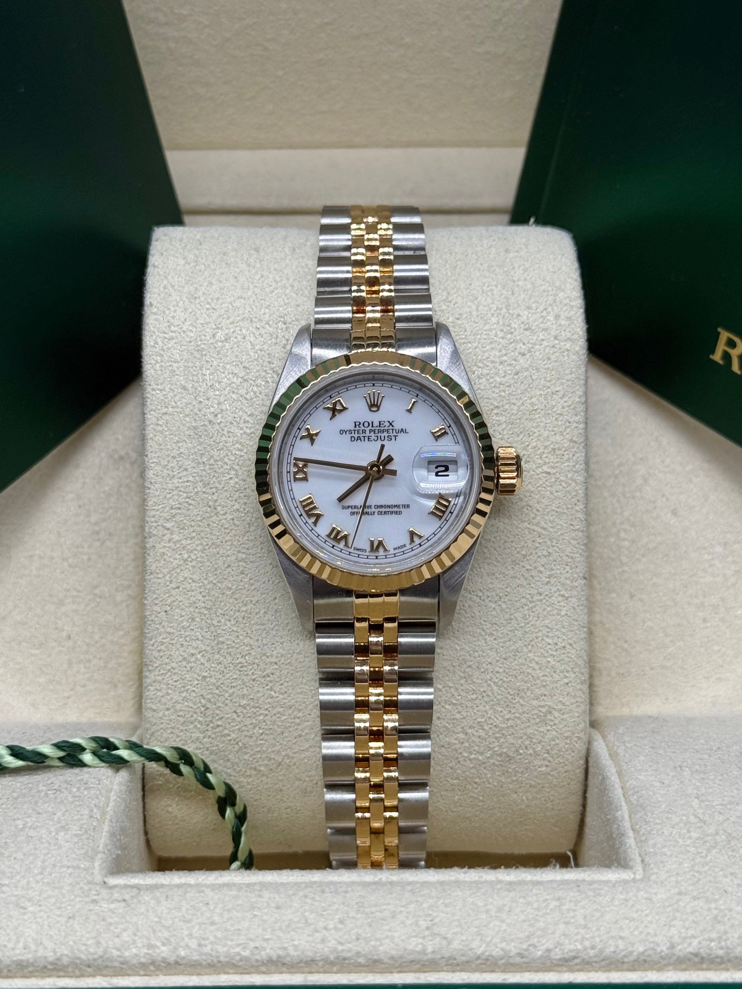 Rolex Datejust 26mm Two-Tone Steel & 18K Gold White Roman Numeral Dial Jubilee Bracelet