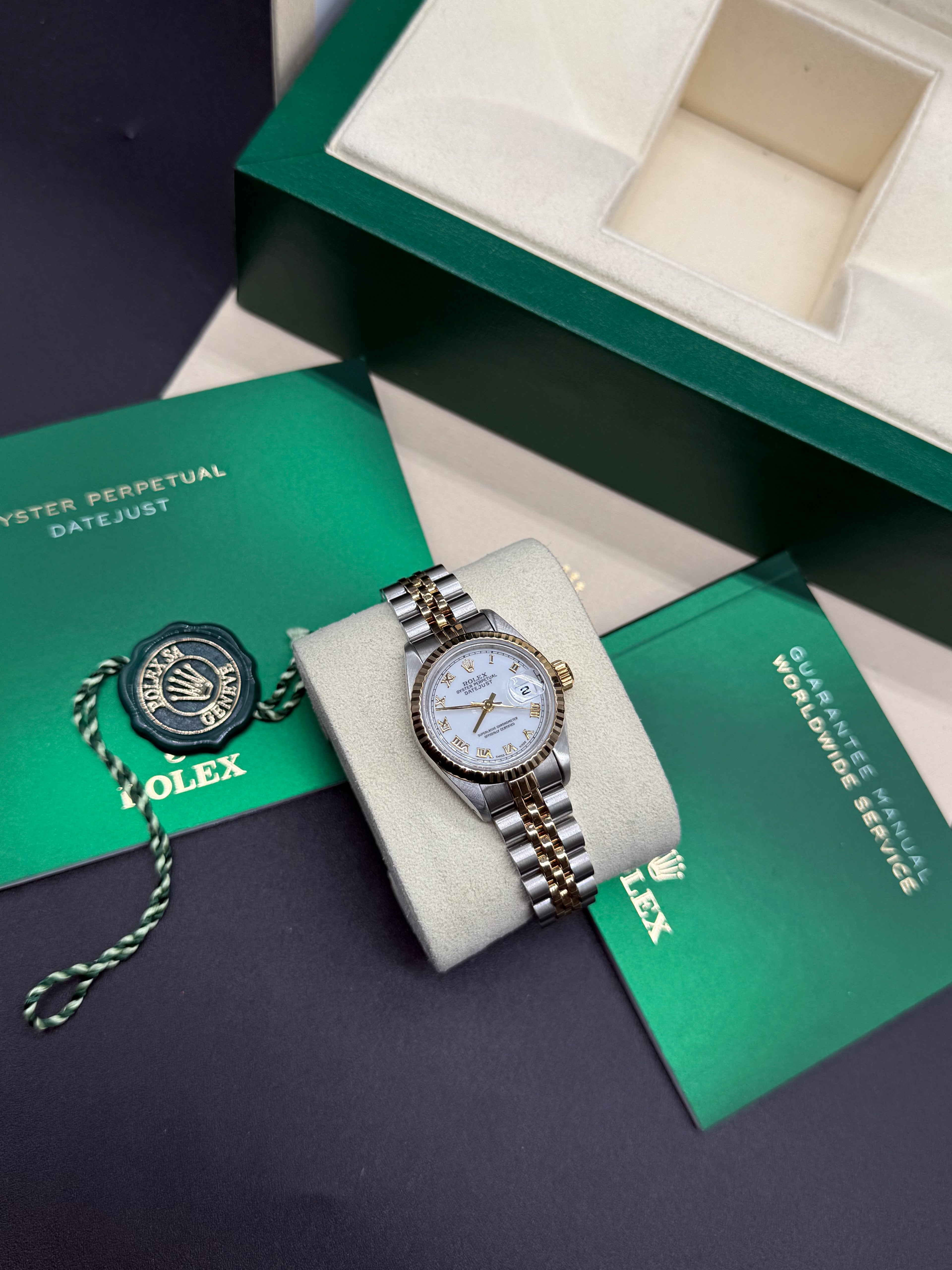 Rolex Datejust 26mm Two-Tone Steel & 18K Gold White Roman Numeral Dial Jubilee Bracelet