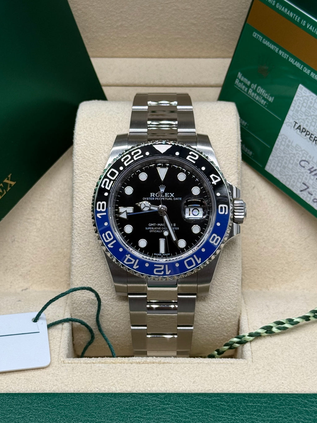 Rolex GMT-Master II 40mm Stainless Steel Black Dial Black & Blue Ceramic Bezel Oyster Bracelet
