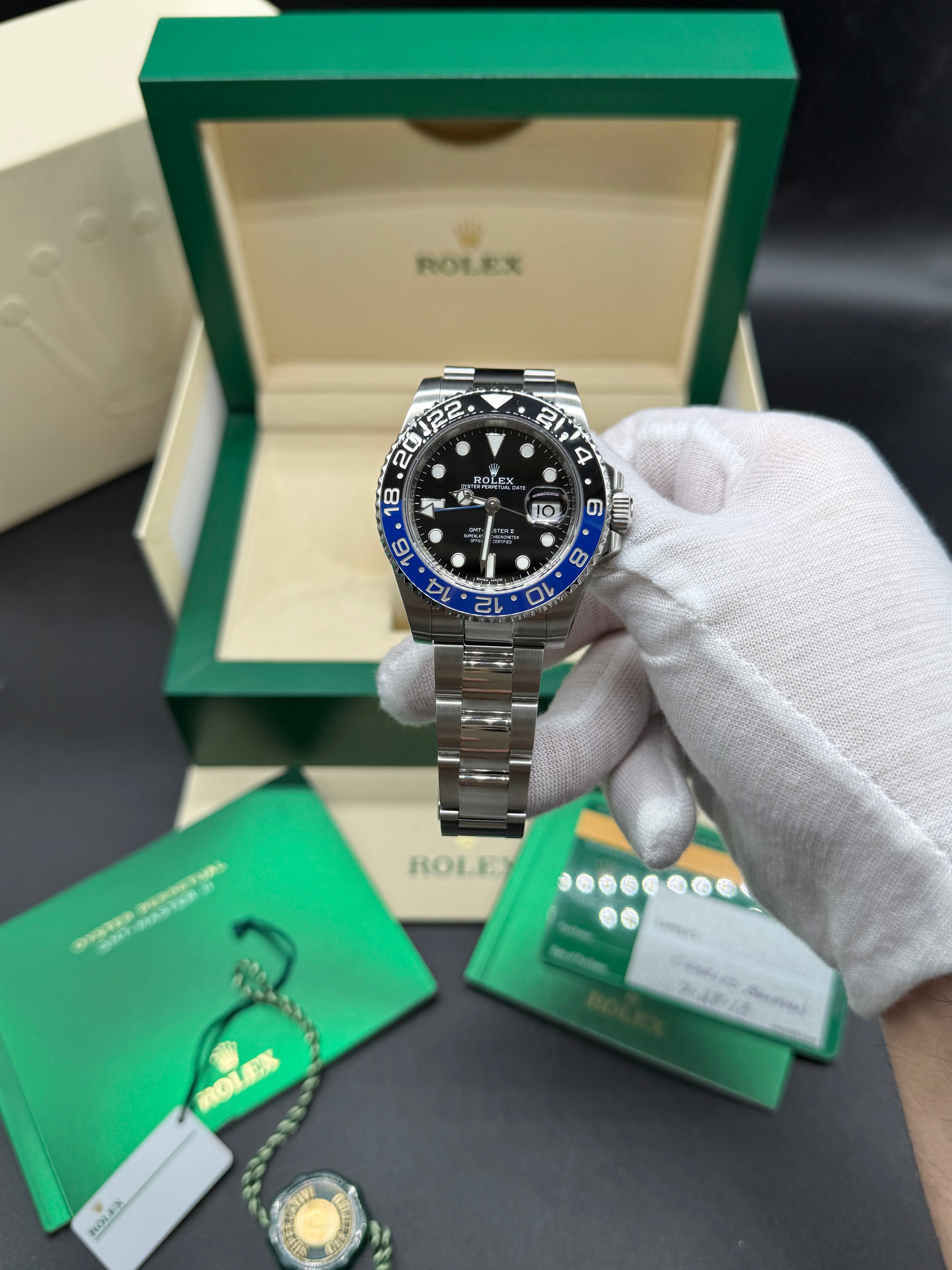 Rolex GMT-Master II 40mm Stainless Steel Black Dial Black & Blue Ceramic Bezel Oyster Bracelet