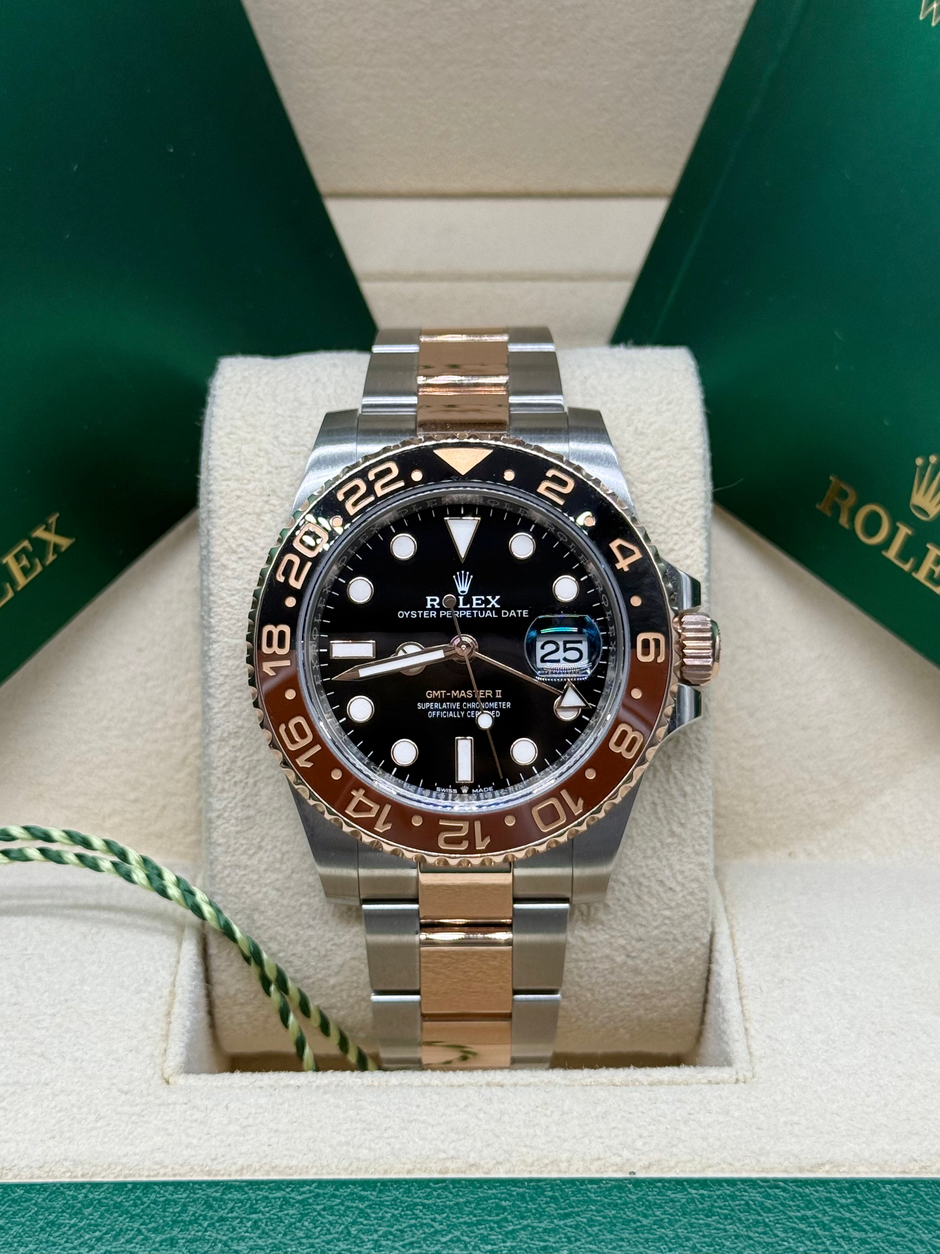 Rolex GMT-Master II "Rootbeer" 40mm Two-Tone Stainless Steel & 18K Everose Gold Black Dial Black & Brown Ceramic Bezel Oyster Bracelet