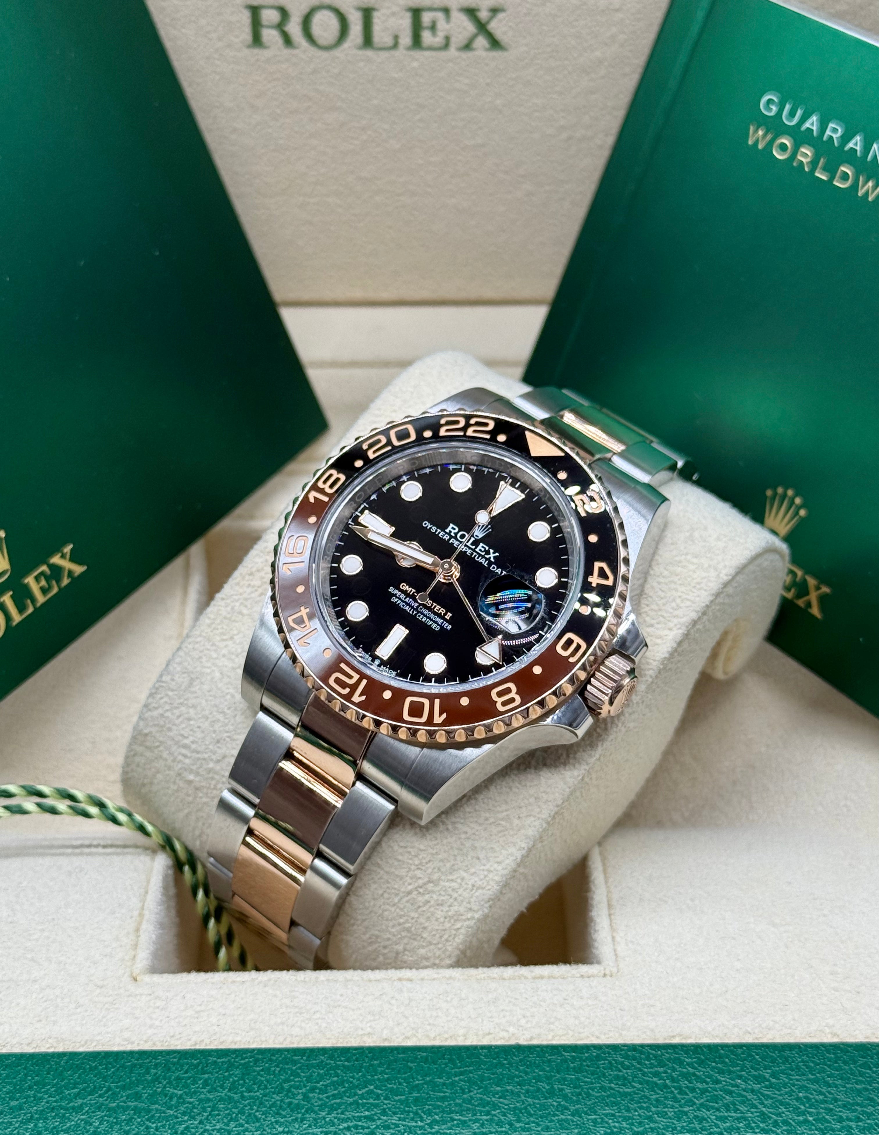 Rolex GMT-Master II "Rootbeer" 40mm Two-Tone Stainless Steel & 18K Everose Gold Black Dial Black & Brown Ceramic Bezel Oyster Bracelet