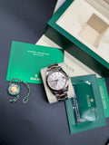 Rolex Datejust 41mm Stainless Everose Sundust Dial Smooth Bezel Oyster