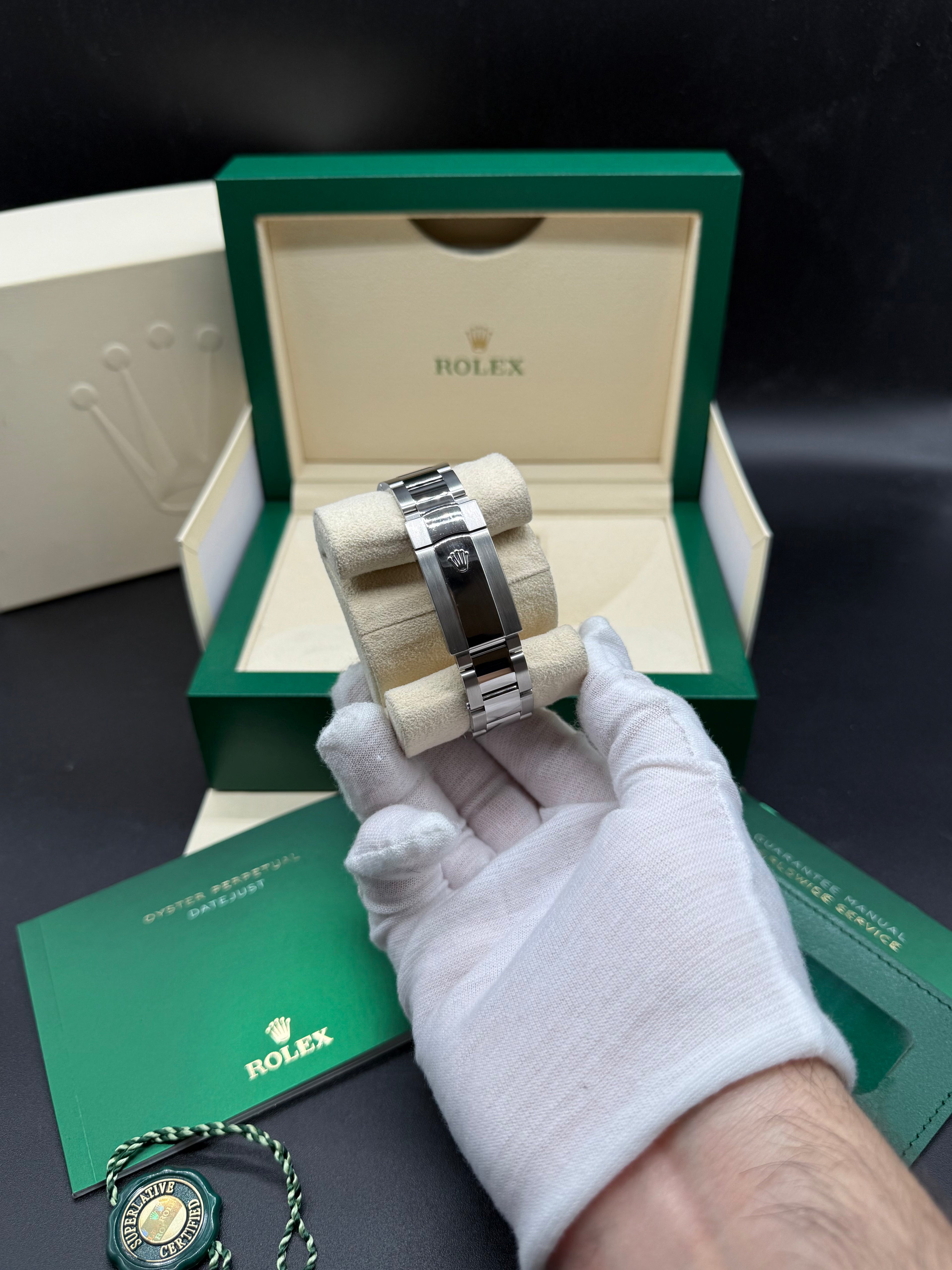 Rolex Datejust 41mm Stainless Steel Blue Dial Smooth Bezel Oyster Bracelet