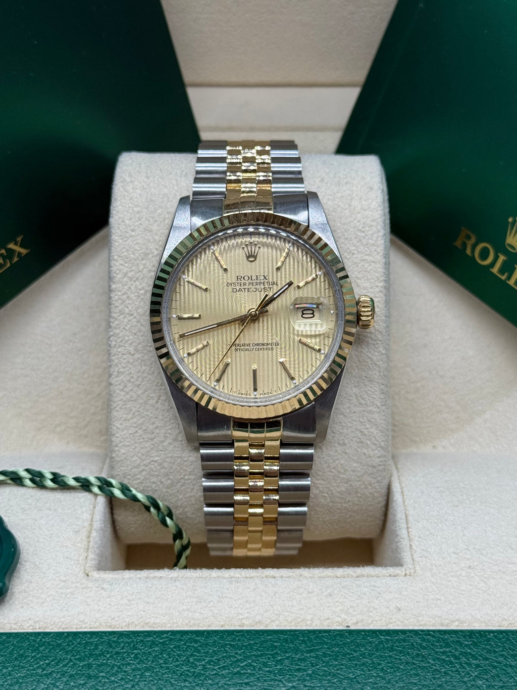 Rolex Datejust 36mm Two-Tone Stainless Steel & 18K Yellow Gold Tapestry Champagne Dial