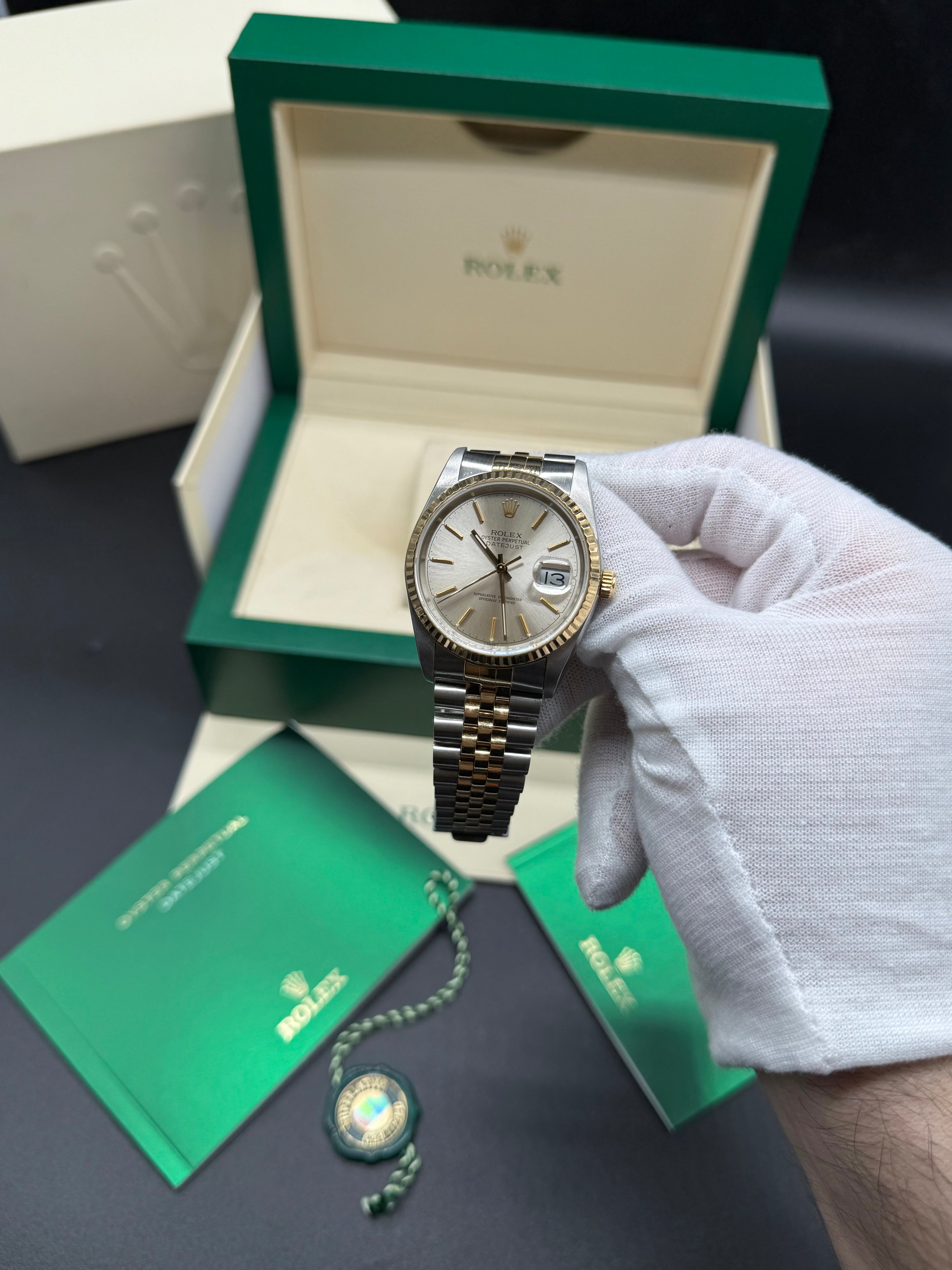 Rolex Datejust 36mm Two-Tone Stainless Steel & 18K Yellow Gold Silver Dial