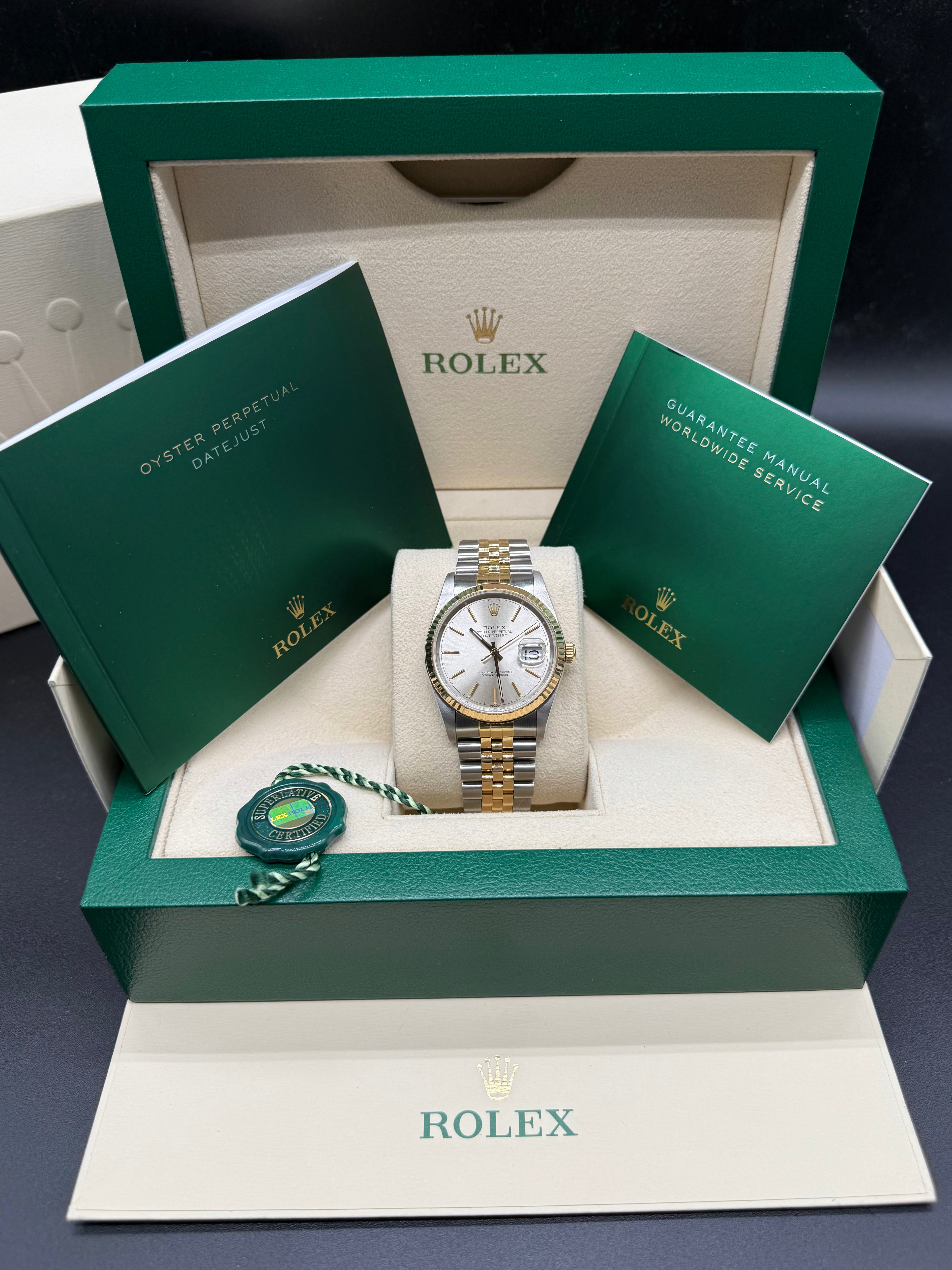 Rolex Datejust 36mm Two-Tone Stainless Steel & 18K Yellow Gold Silver Dial