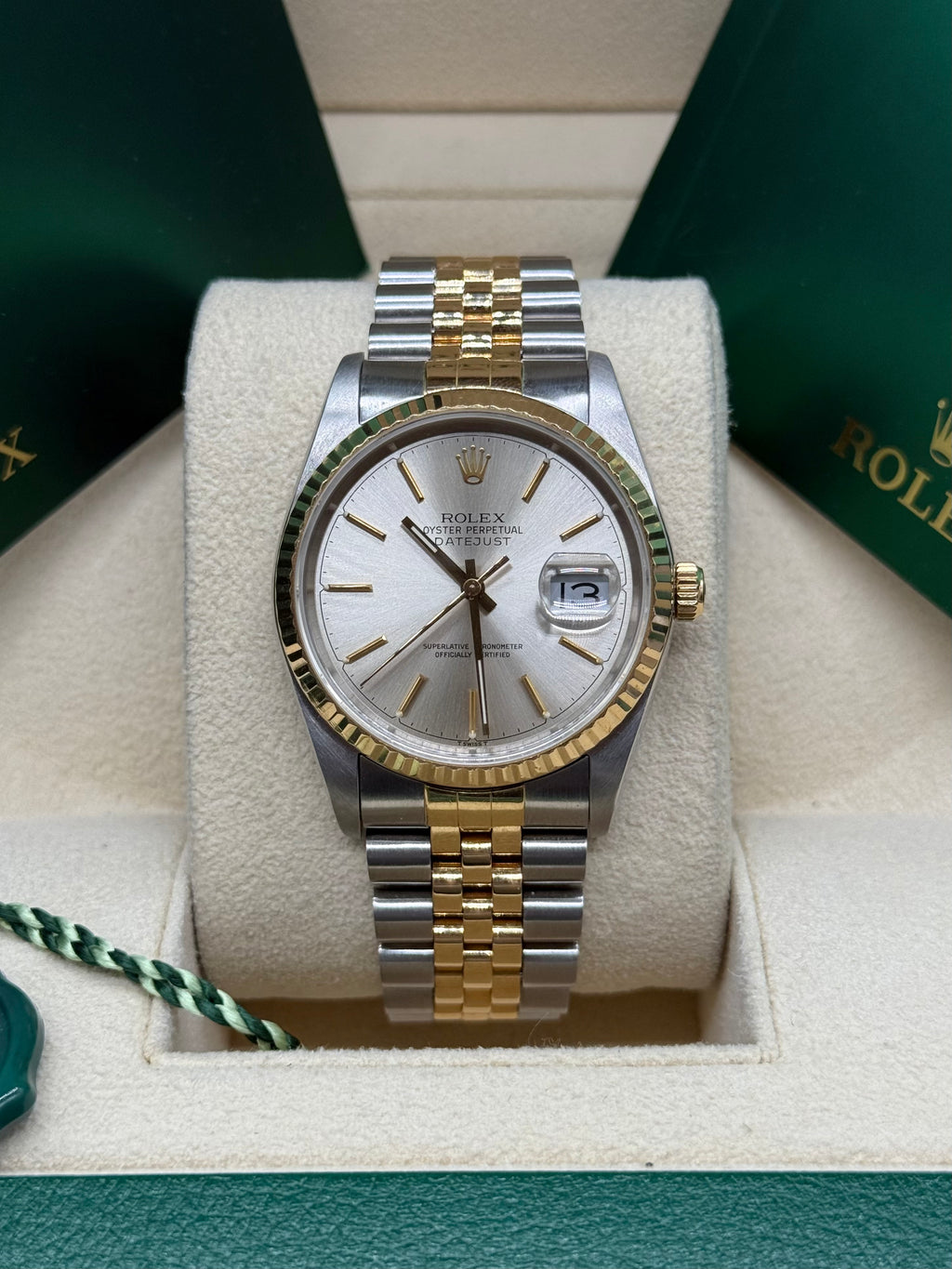Rolex Datejust 36mm Two-Tone Stainless Steel & 18K Yellow Gold Silver Dial