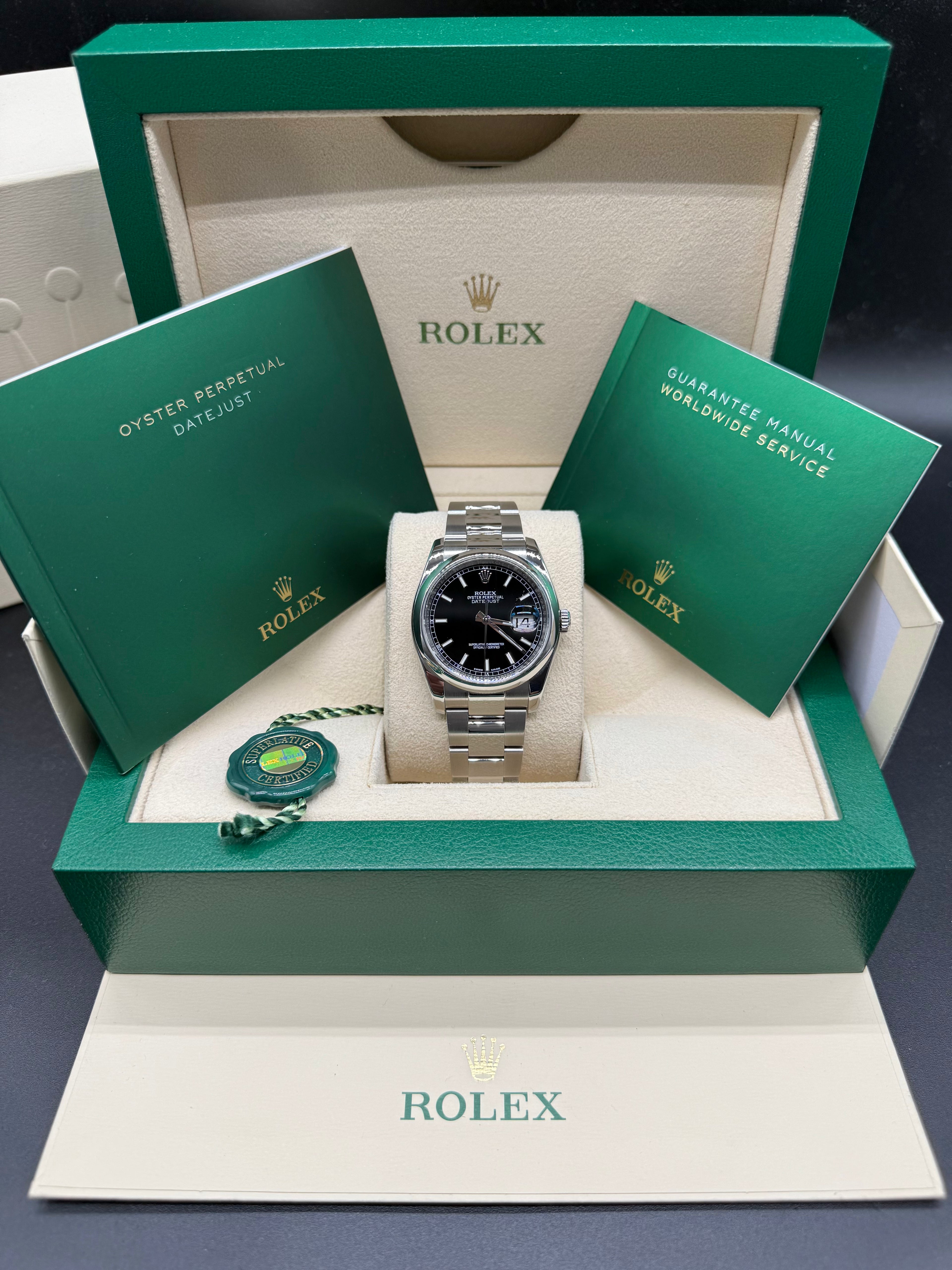 Rolex Datejust 36mm Steel Black Dial Oyster Bracelet