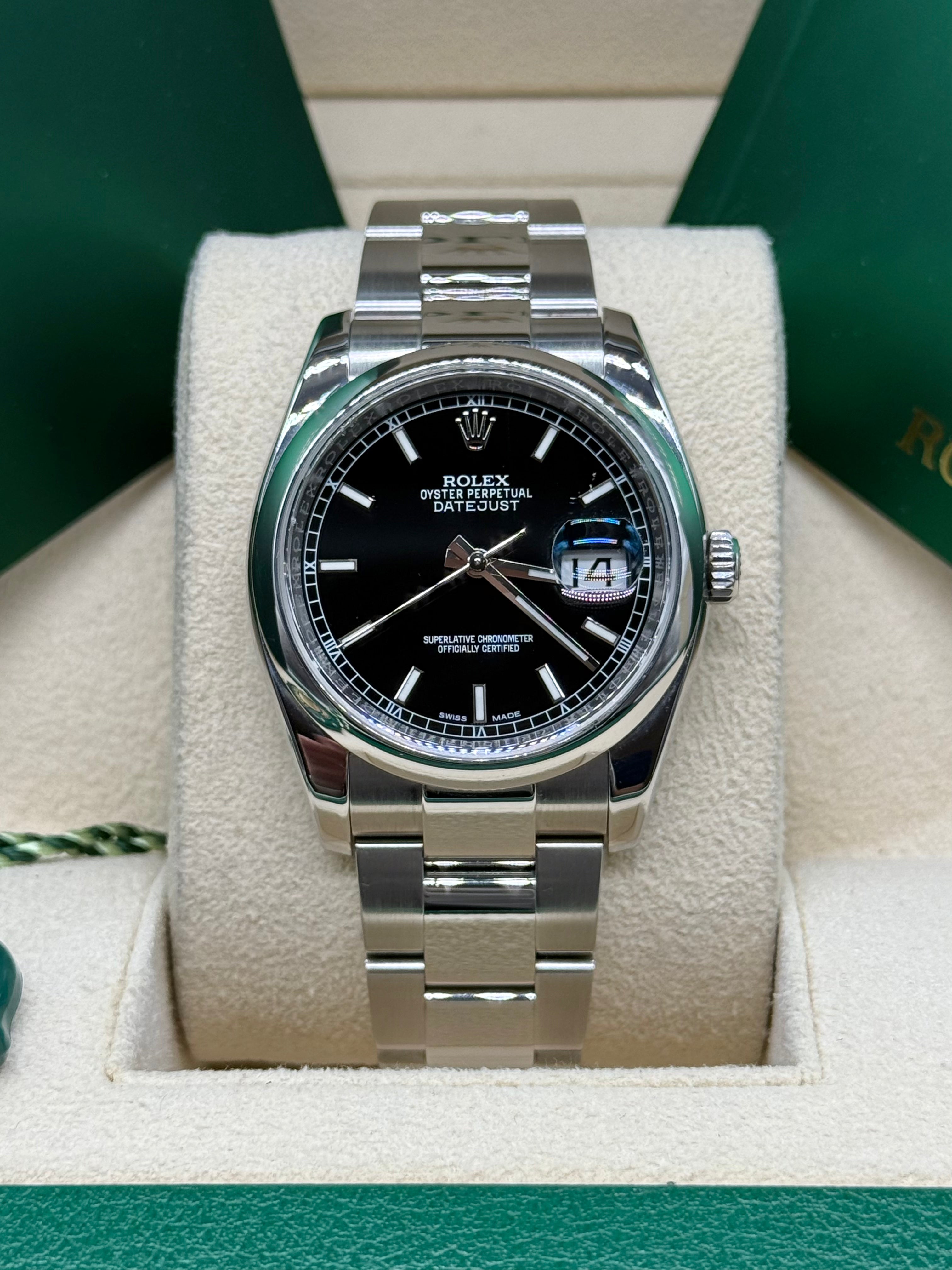 Rolex Datejust 36mm Steel Black Dial Oyster Bracelet
