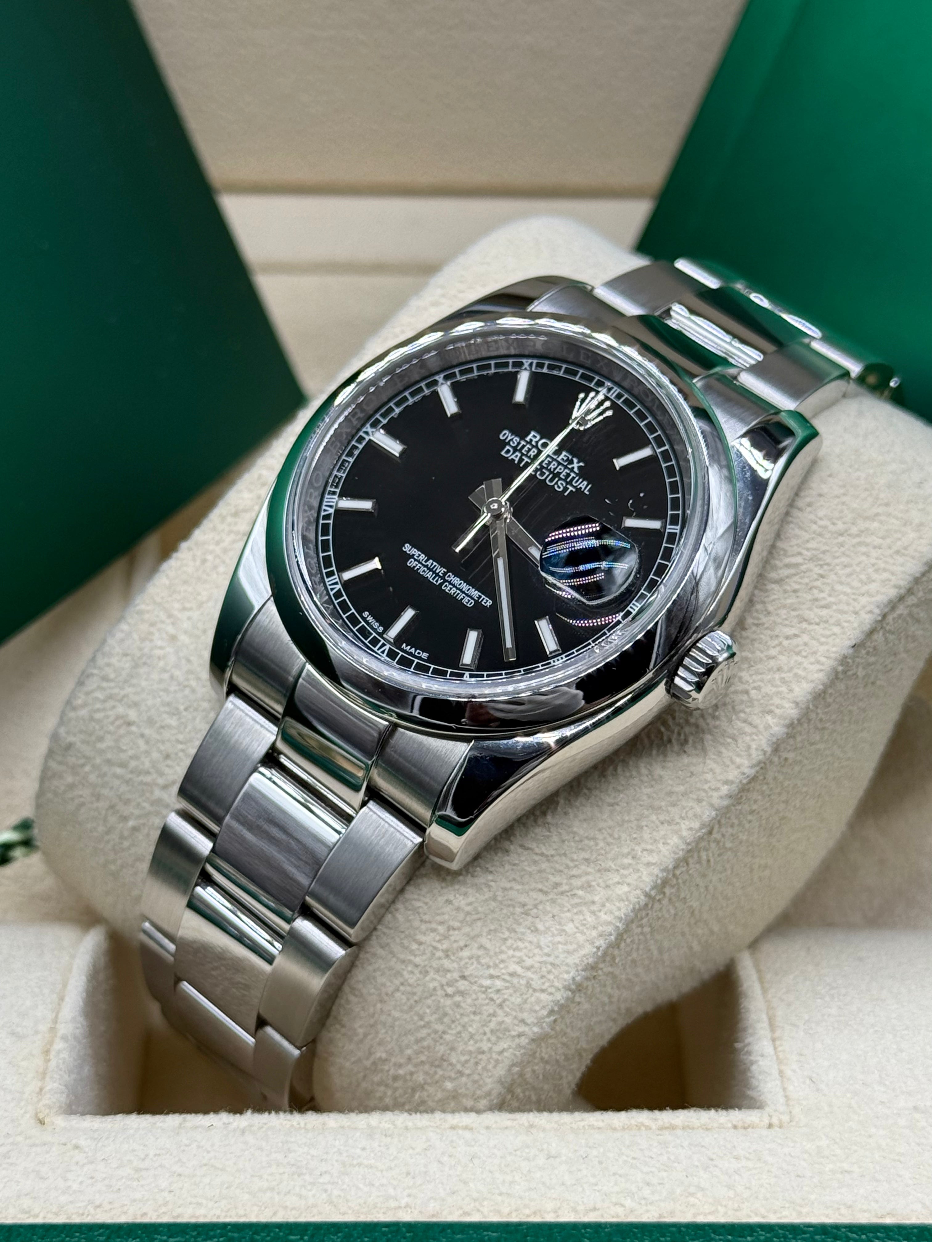 Rolex Datejust 36mm Steel Black Dial Oyster Bracelet