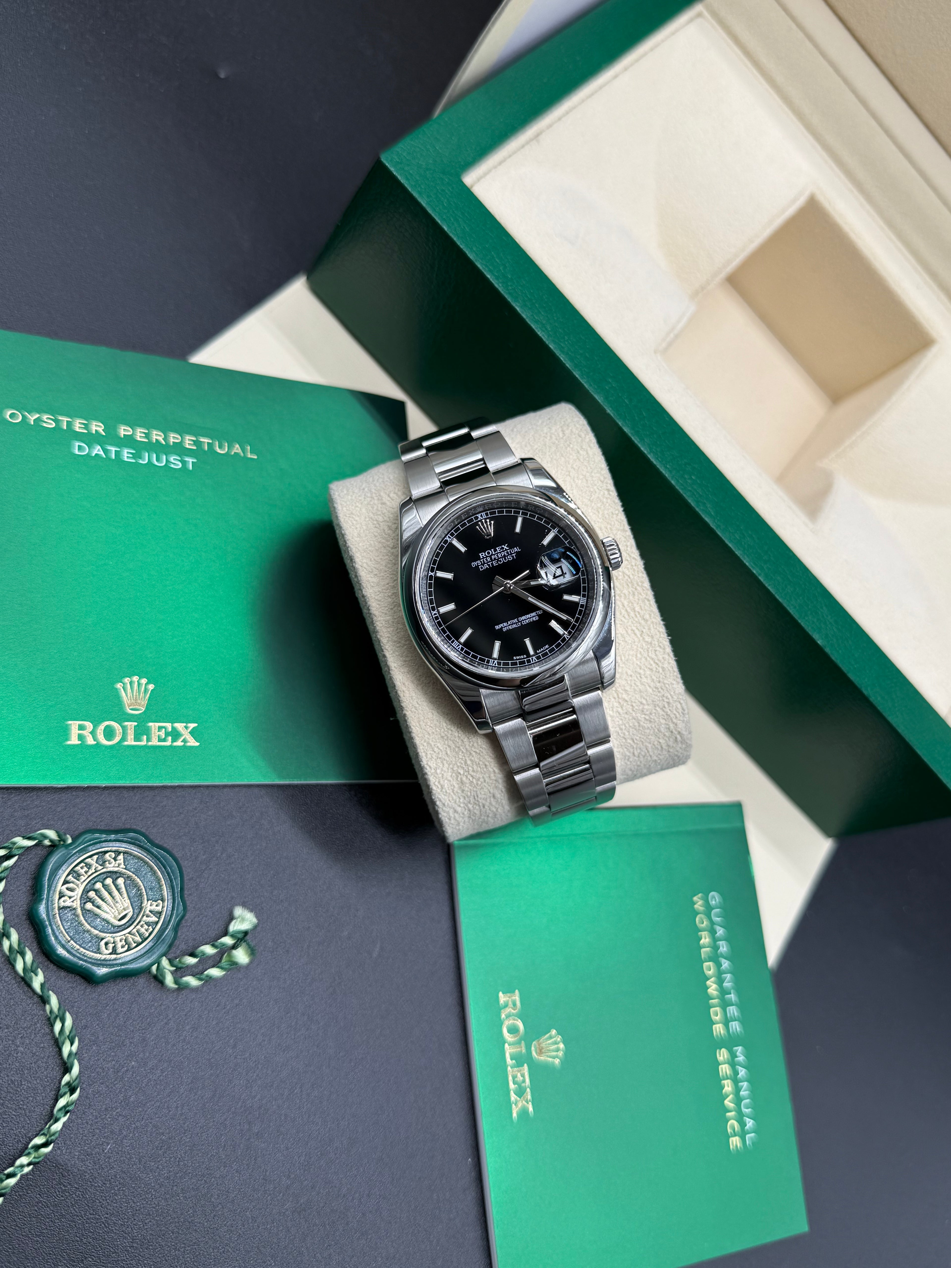 Rolex Datejust 36mm Steel Black Dial Oyster Bracelet