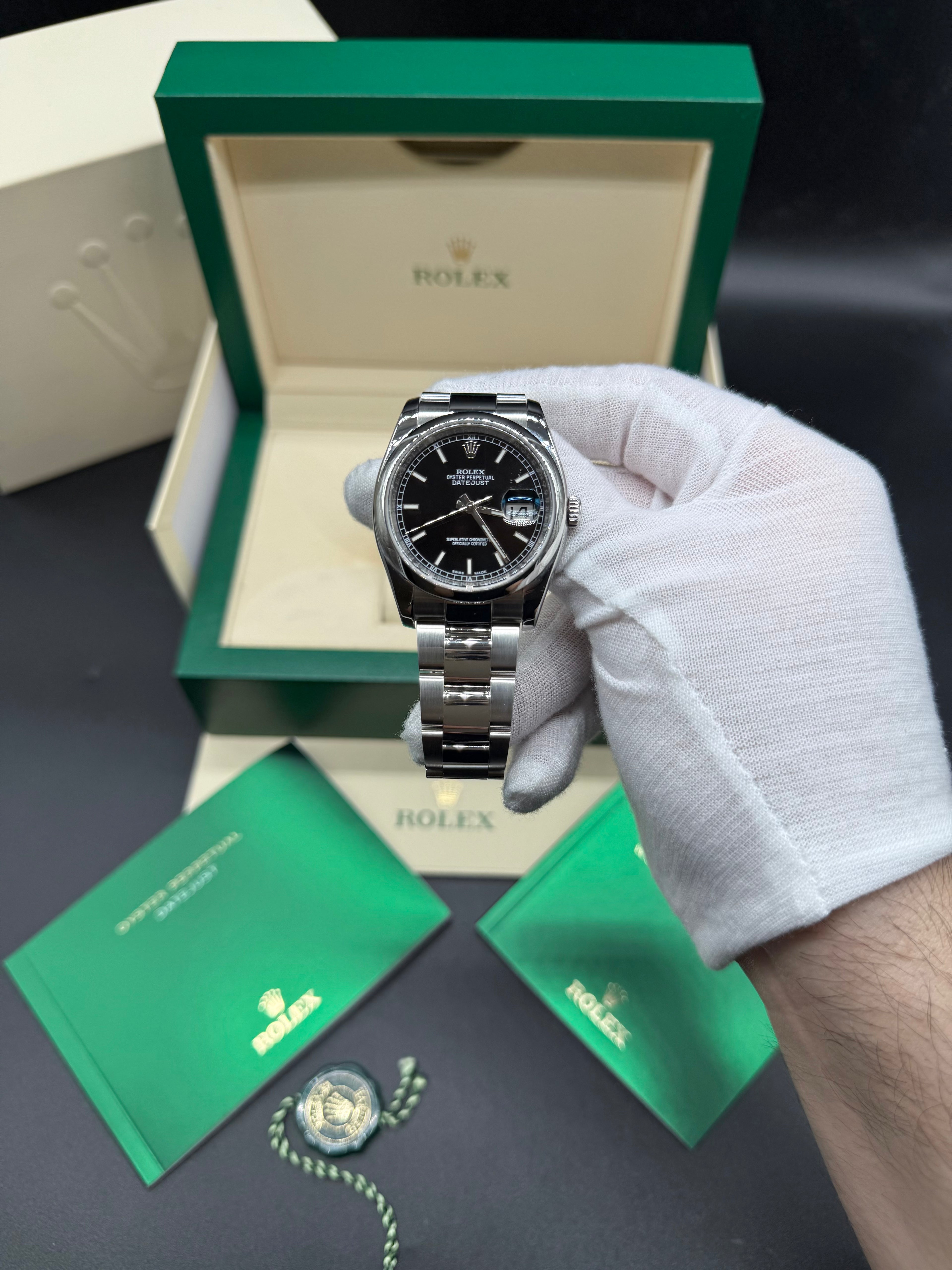 Rolex Datejust 36mm Steel Black Dial Oyster Bracelet
