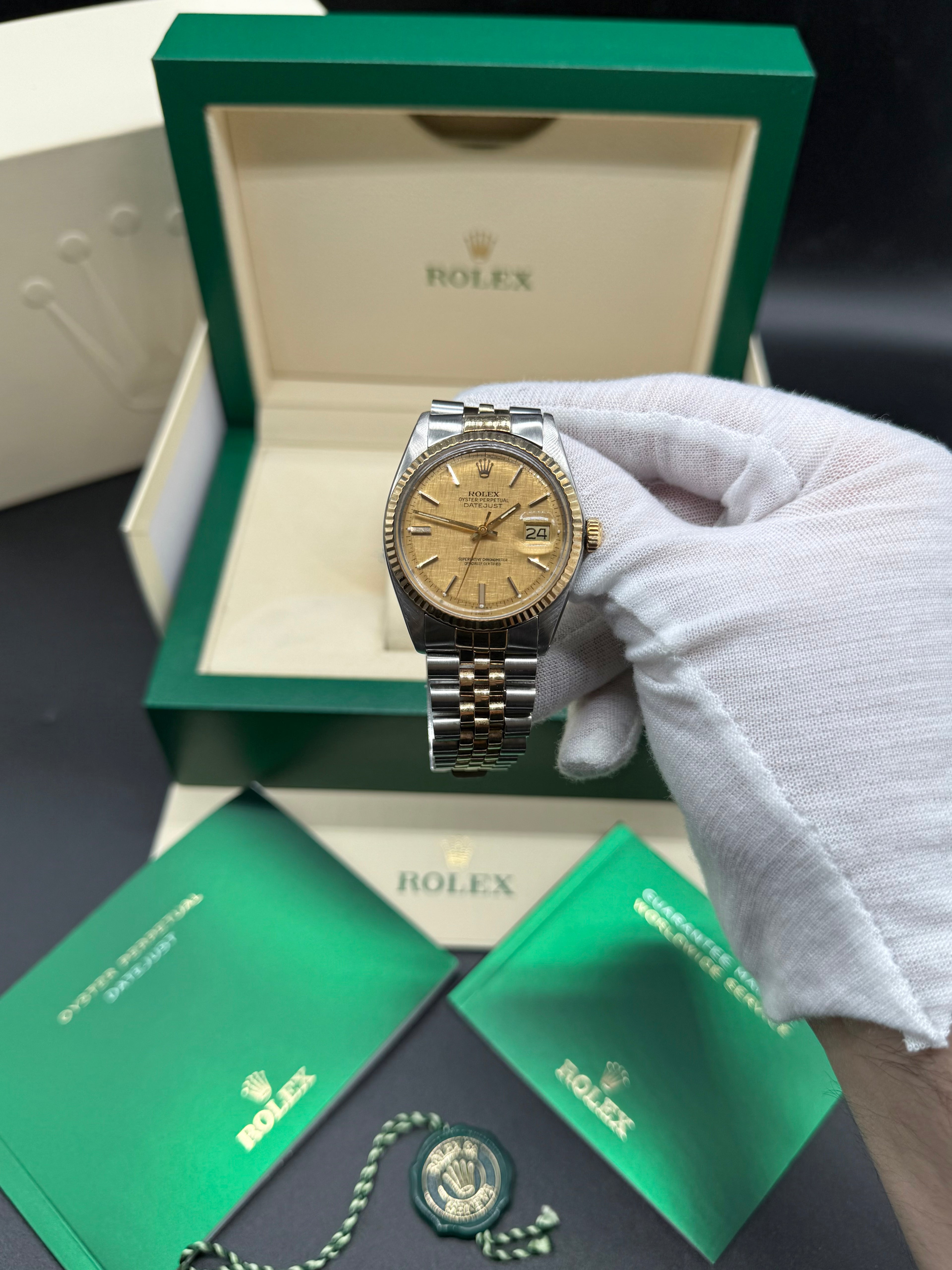 Rolex Datejust 36mm Two-Tone Stainless Steel & 18K Yellow Gold Champagne Linen Dial