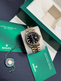 Rolex Day-Date 36mm 18K Yellow Gold Factory Black Baguette Diamond Dial Fluted Bezel President Bracelet