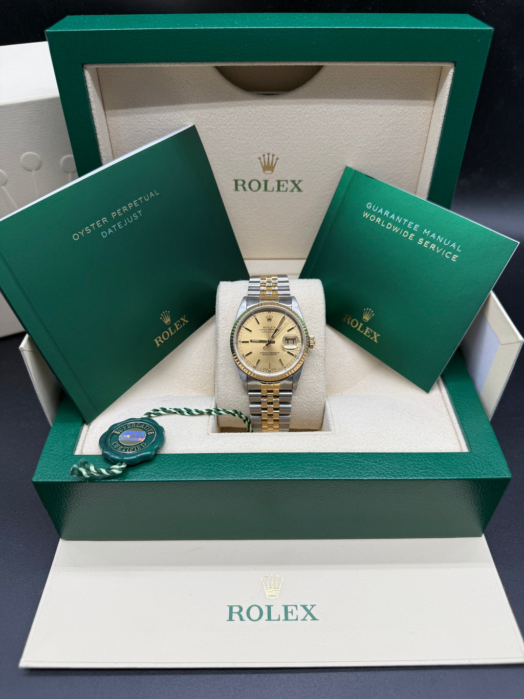 Rolex Datejust 36mm Two-Tone Steel & 18K Gold Champagne Dial Roman Bezel Jubilee Bracelet