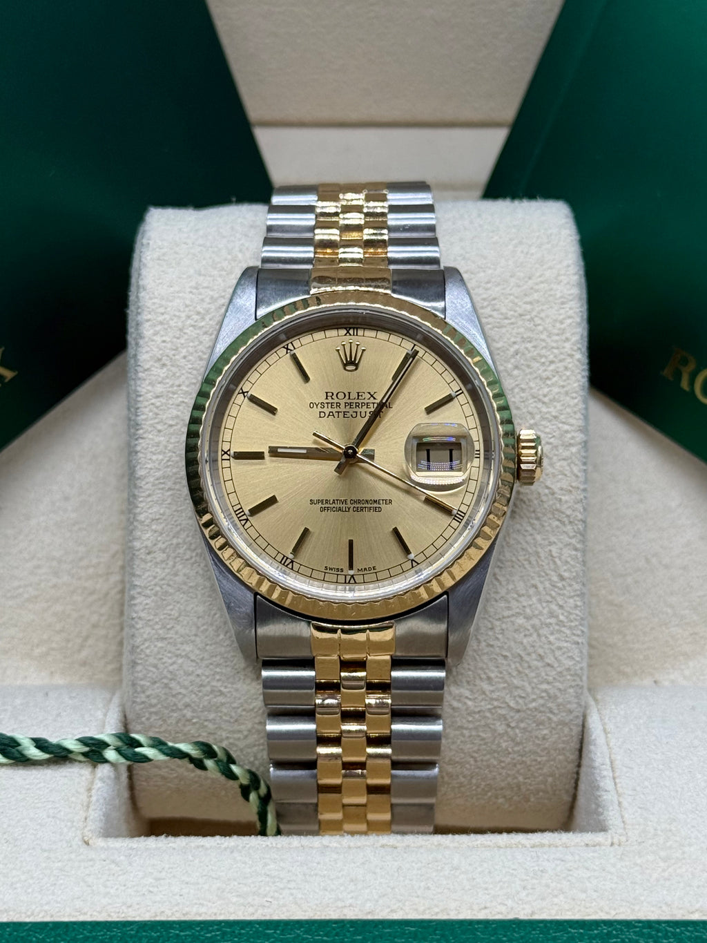 Rolex Datejust 36mm Two-Tone Steel & 18K Gold Champagne Dial Roman Bezel Jubilee Bracelet