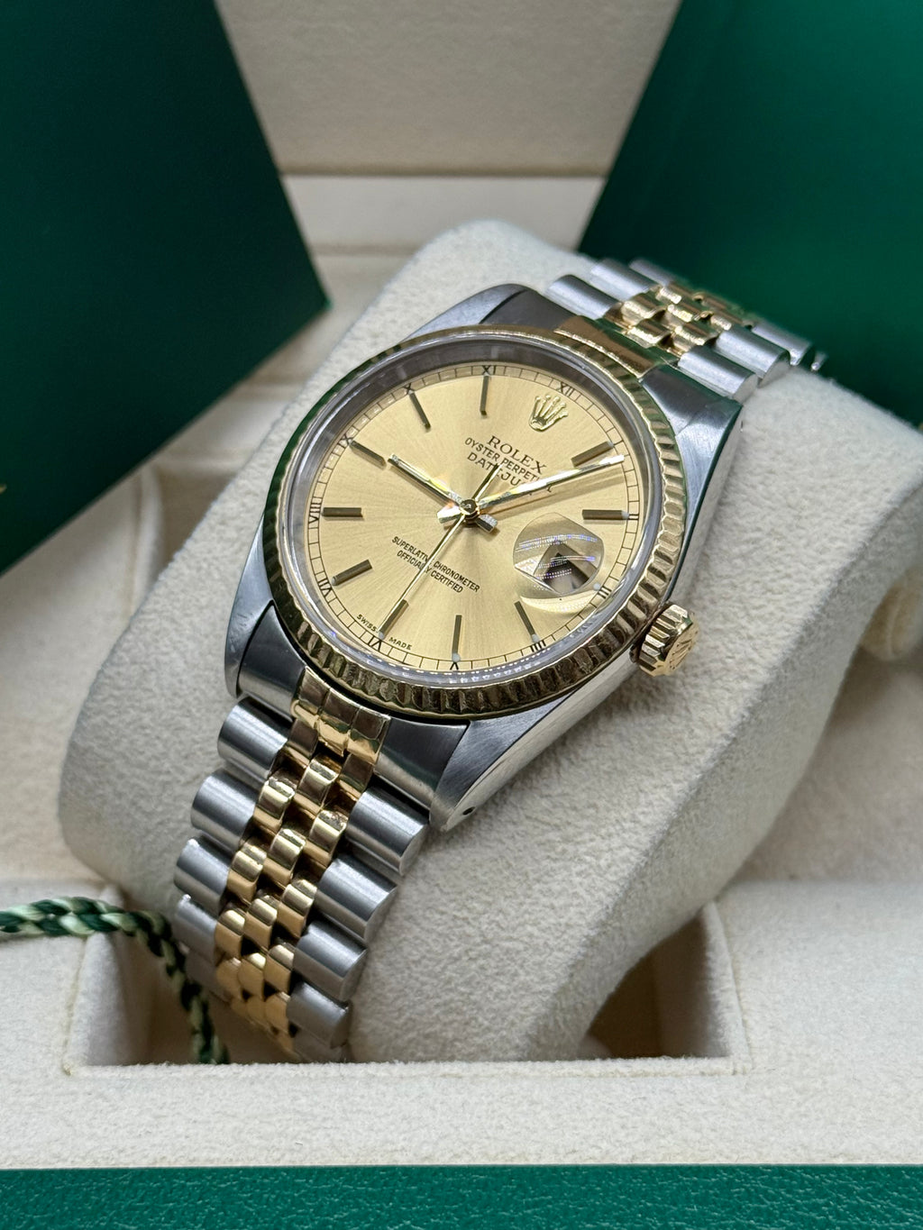 Rolex Datejust 36mm Two-Tone Steel & 18K Gold Champagne Dial Roman Bezel Jubilee Bracelet