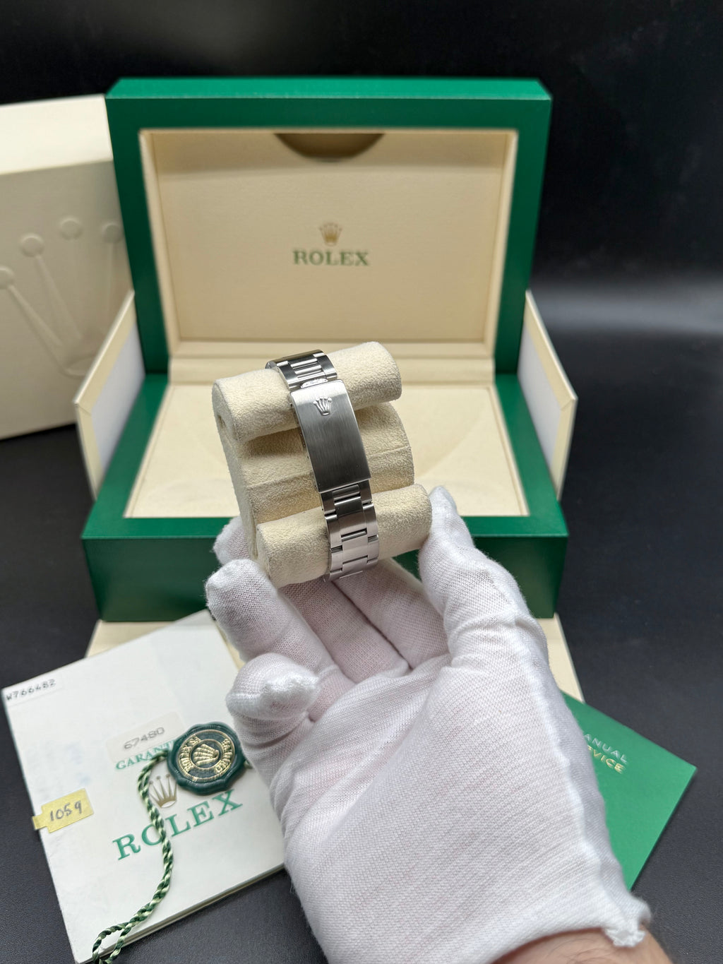 Rolex Oyster Perpetual 31mm Stainless Steel Salmon Dial Arabic & Baton Markers