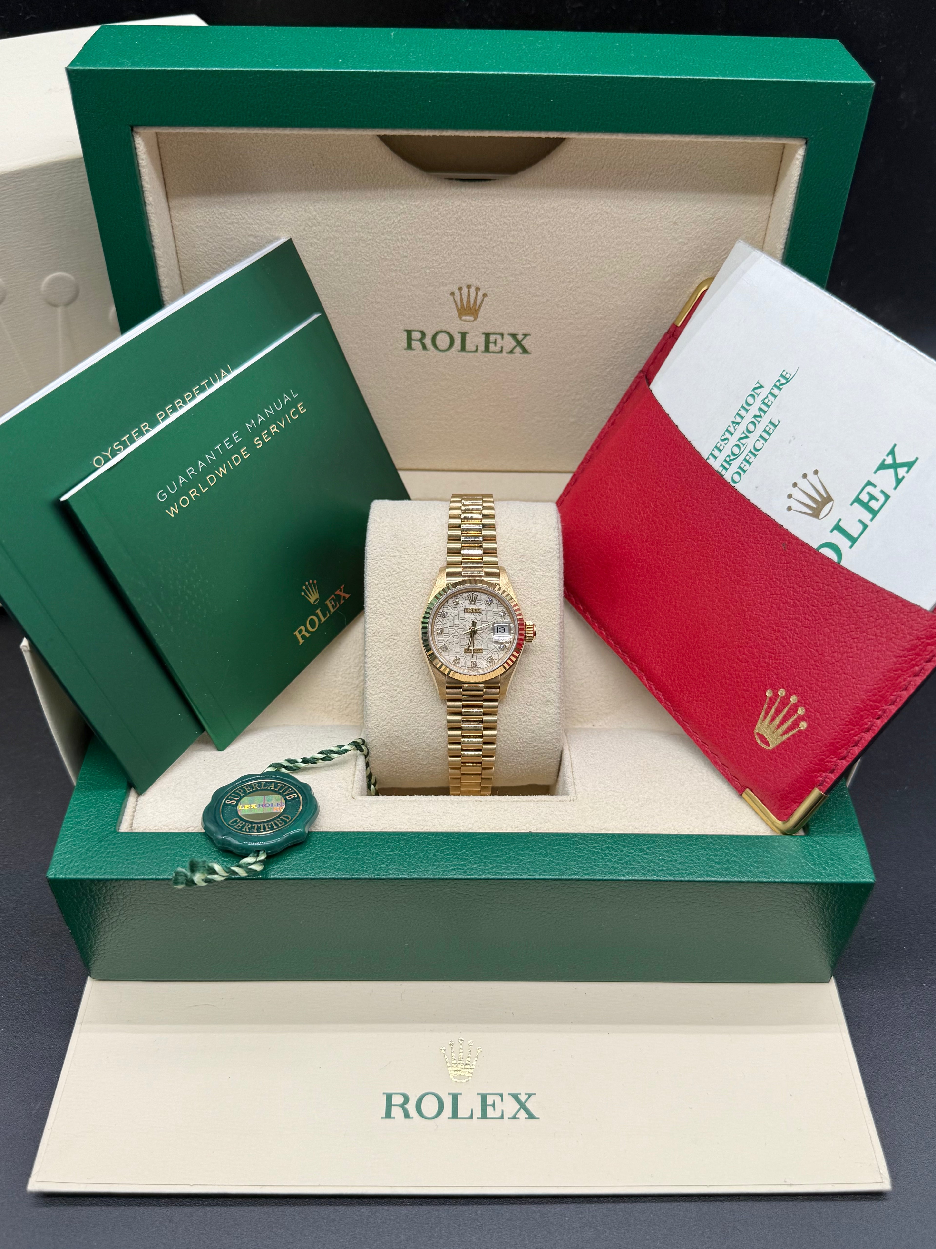 Rolex Lady-Datejust 26mm 18K Yellow Gold Ivory Jubilee Computer Diamond Dial President