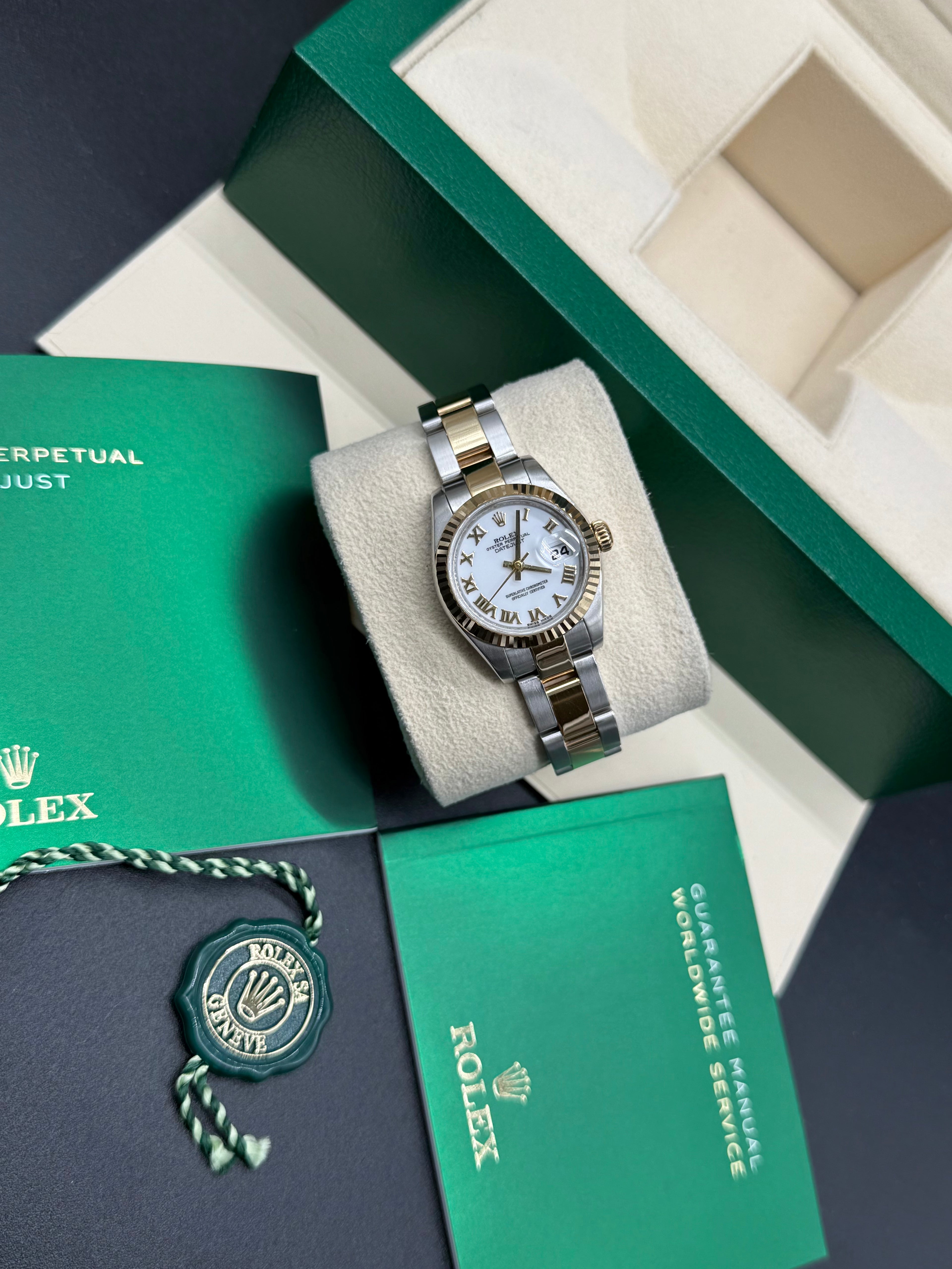 Rolex Datejust 26mm Two-Tone Steel & 18K Gold White Roman Numeral Dial Oyster Bracelet