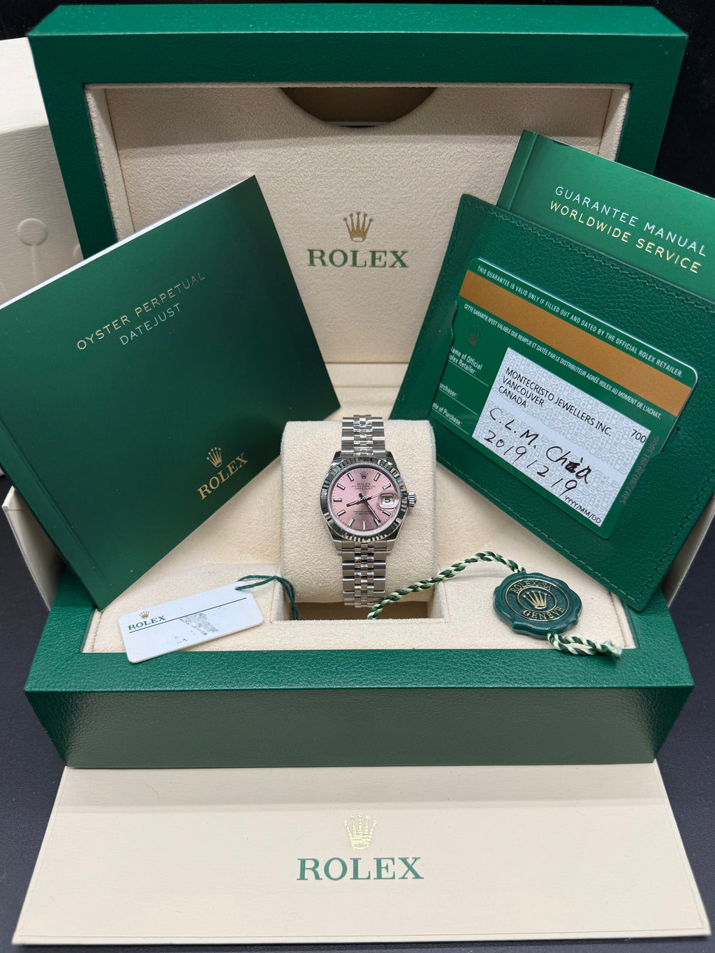 Rolex Lady-Datejust 28mm Stainless Steel Pink Dial