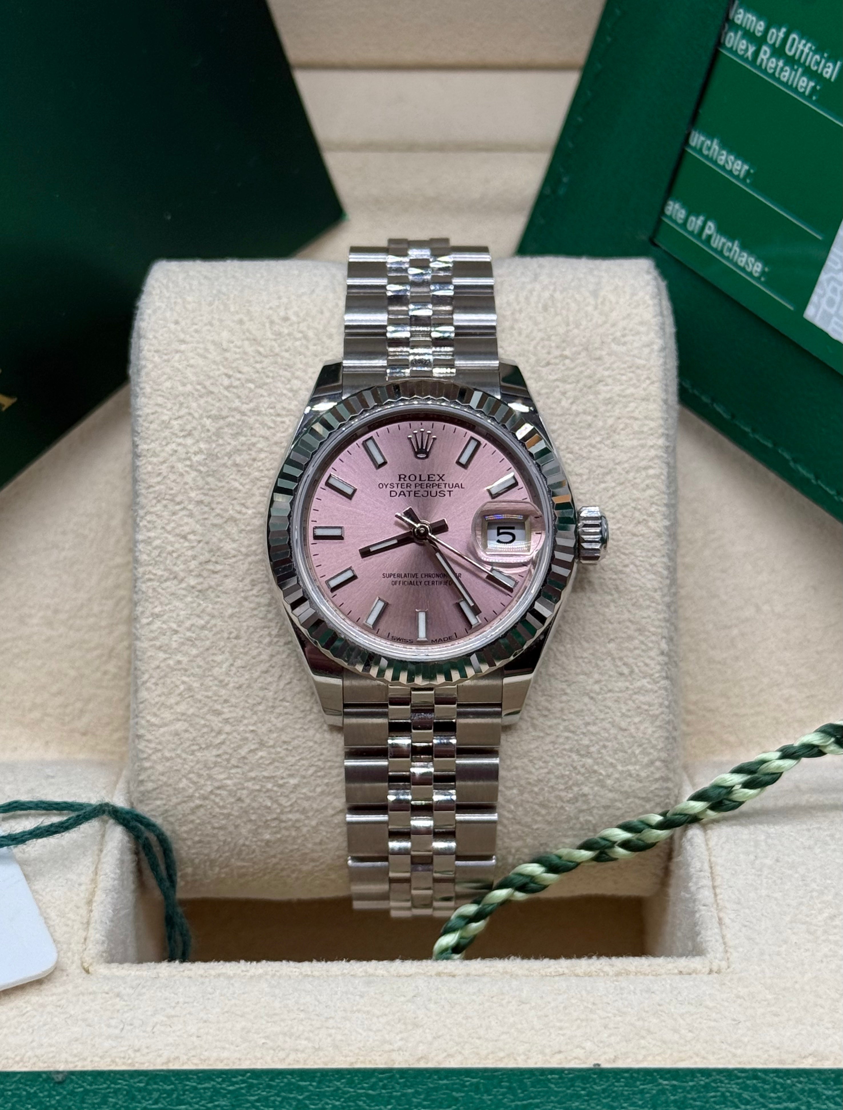 Rolex Lady-Datejust 28mm Stainless Steel Pink Dial