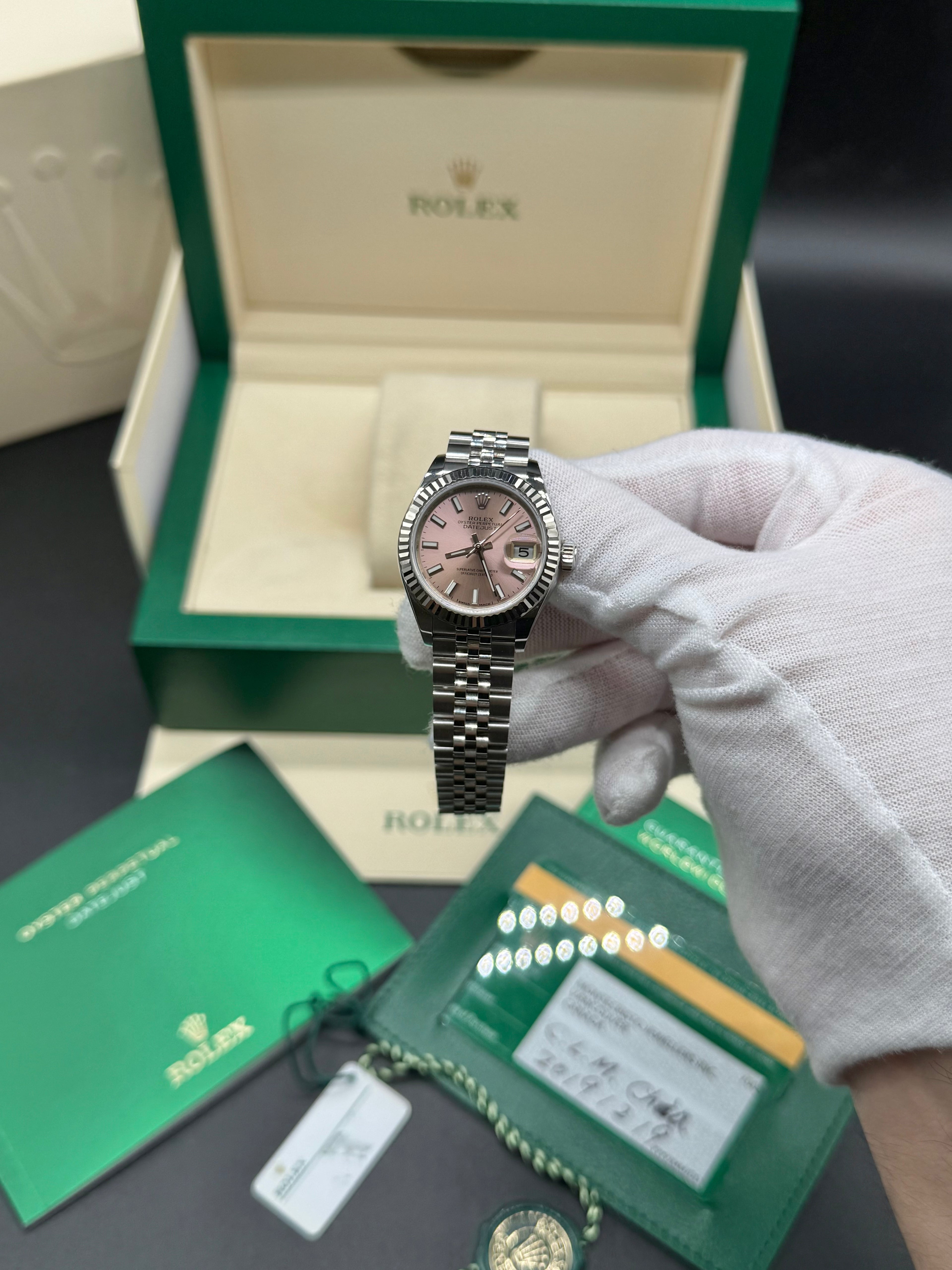 Rolex Lady-Datejust 28mm Stainless Steel Pink Dial