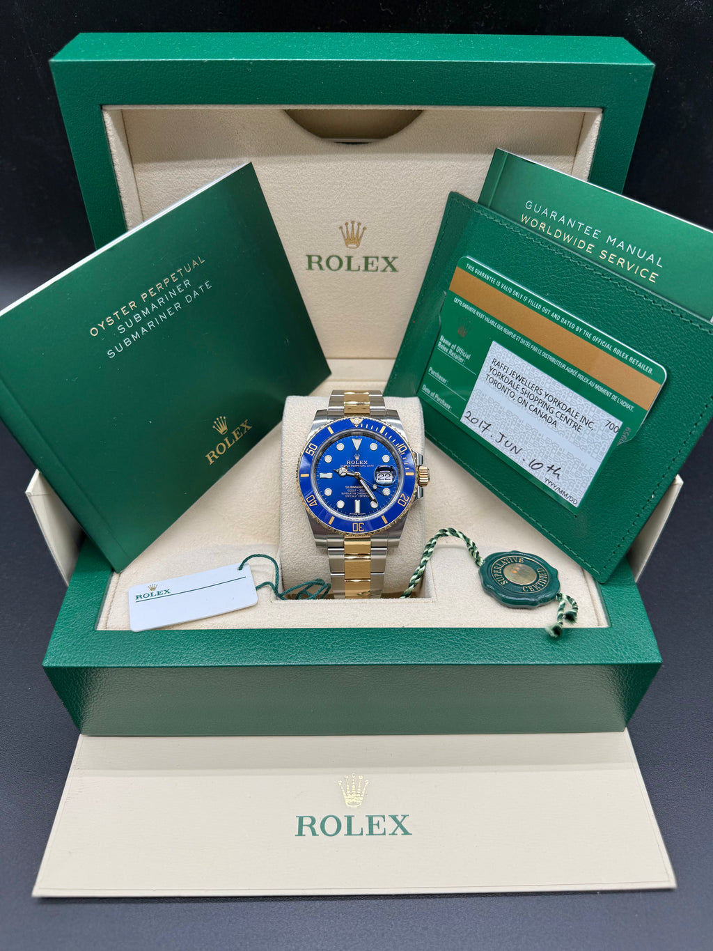 Rolex Submariner Date 40mm Two-Tone Stainless Steel & 18K Yellow Gold Blue Dial Blue Ceramic Bezel Oyster Bracelet
