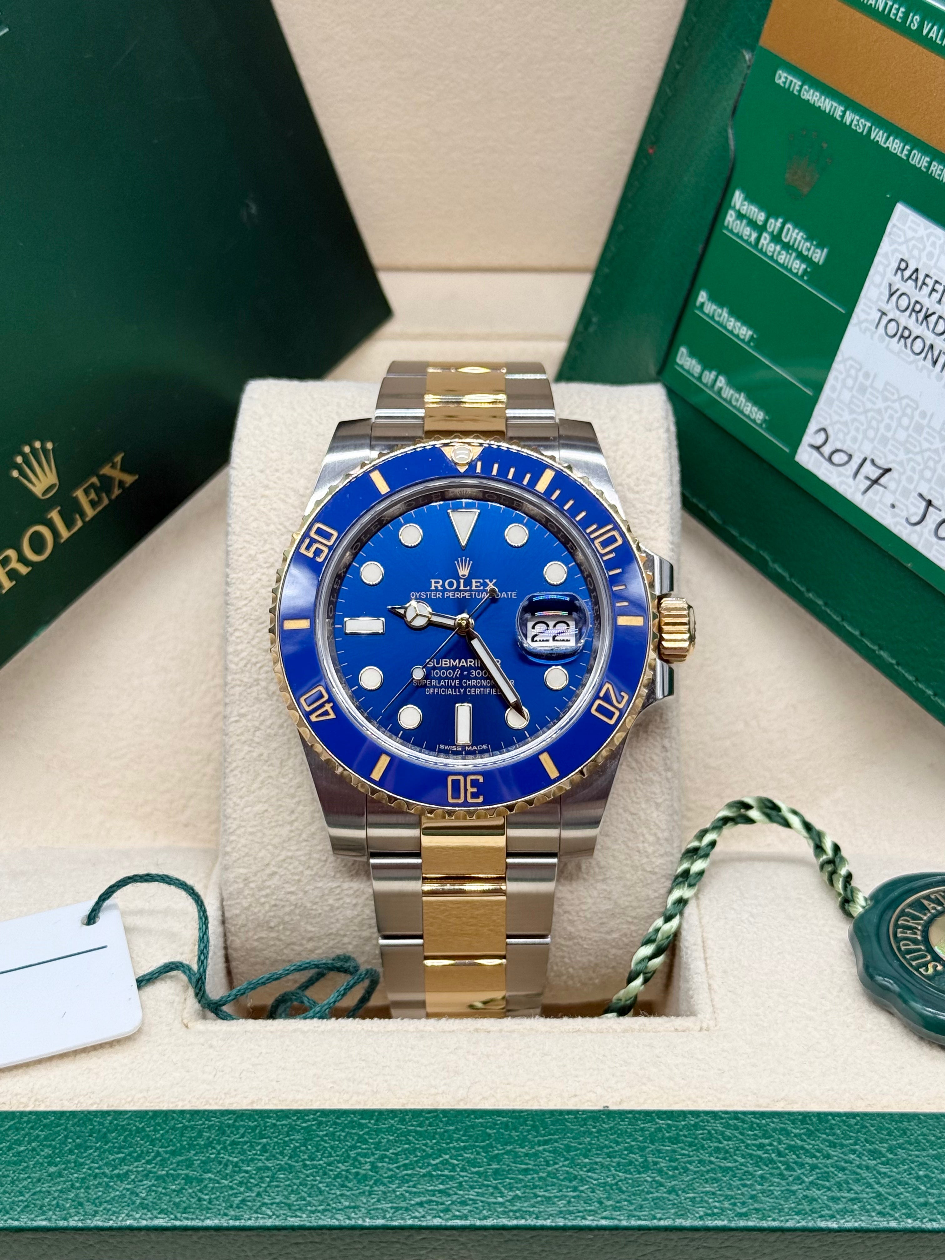 Rolex Submariner Date 40mm Two-Tone Stainless Steel & 18K Yellow Gold Blue Dial Blue Ceramic Bezel Oyster Bracelet