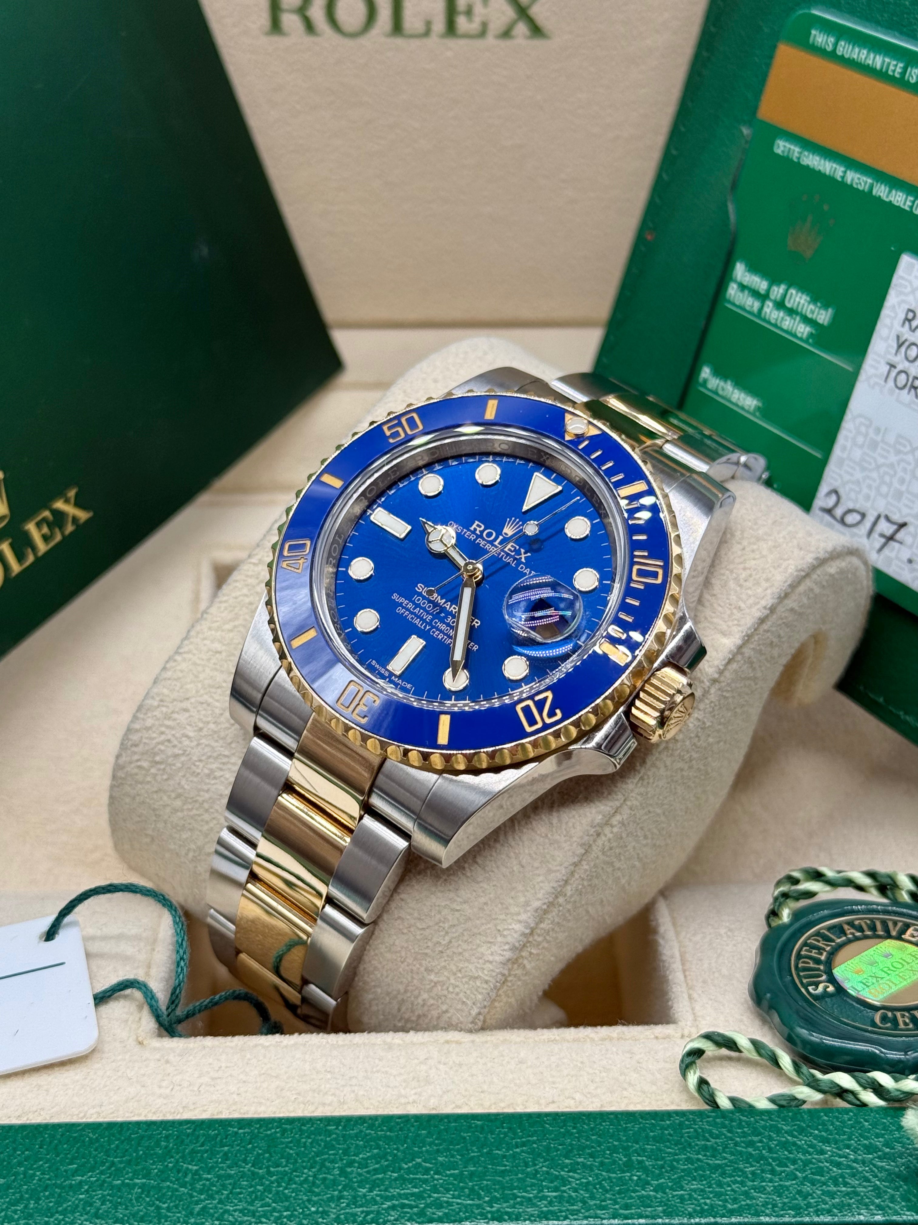 Rolex Submariner Date 40mm Two-Tone Stainless Steel & 18K Yellow Gold Blue Dial Blue Ceramic Bezel Oyster Bracelet