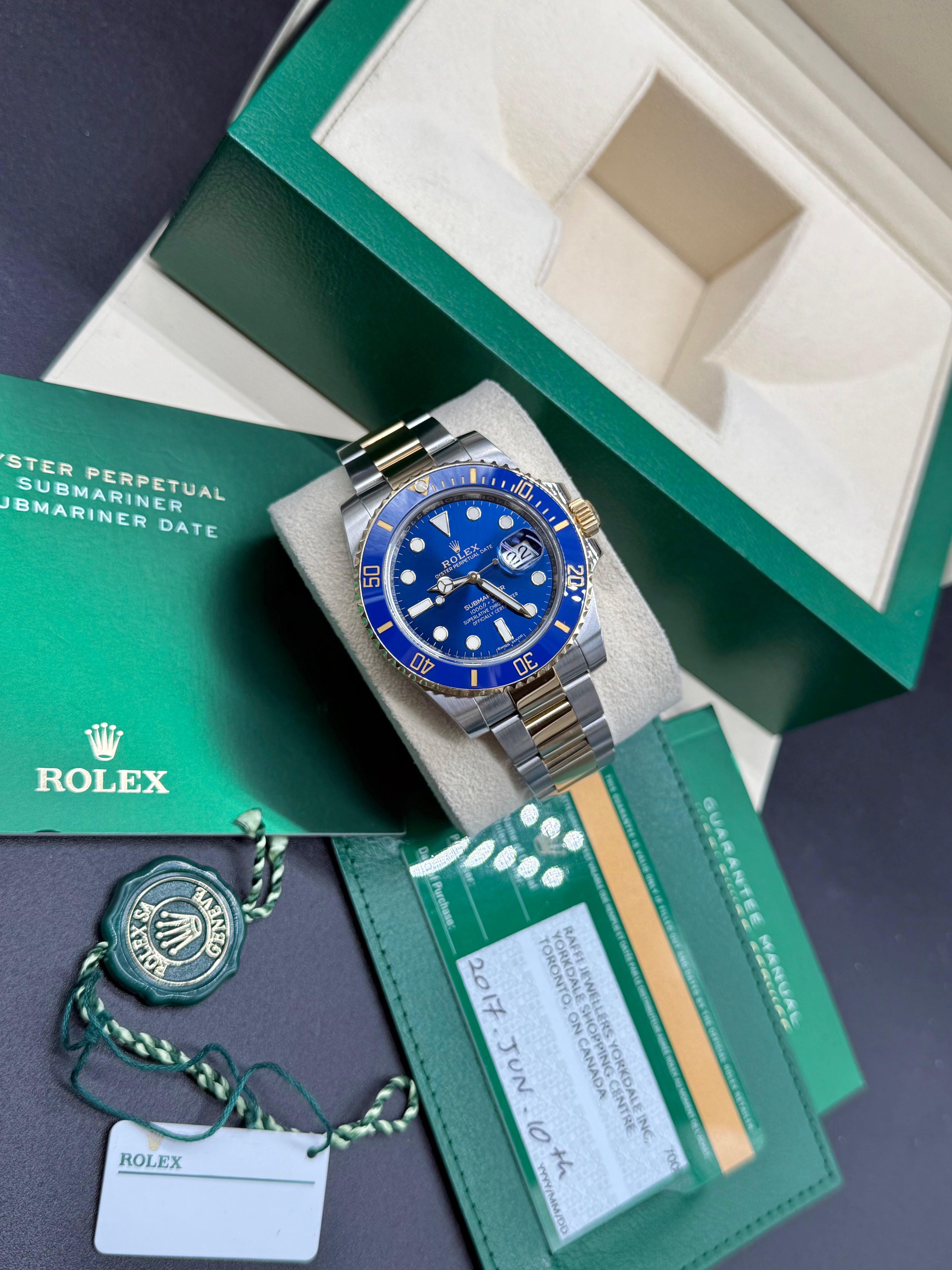 Rolex Submariner Date 40mm Two-Tone Stainless Steel & 18K Yellow Gold Blue Dial Blue Ceramic Bezel Oyster Bracelet