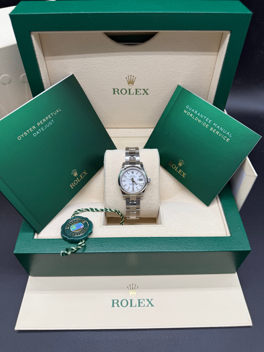 Rolex Datejust 26mm Steel White Baton Dial Oyster Bracelet