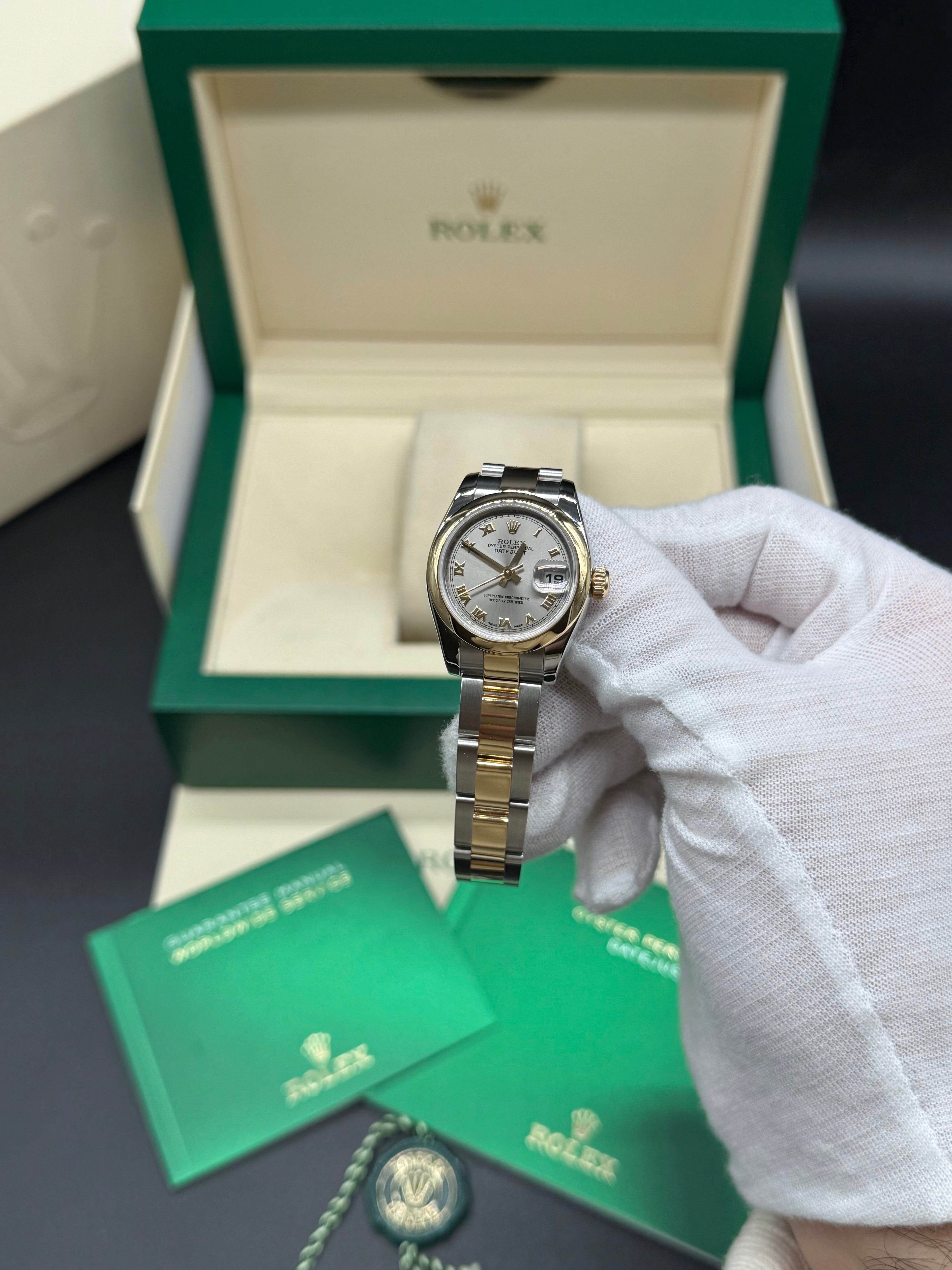 Rolex Lady-Datejust 26mm Two-Tone Stainless Steel & 18K Yellow Gold Silver Roman Numeral Dial