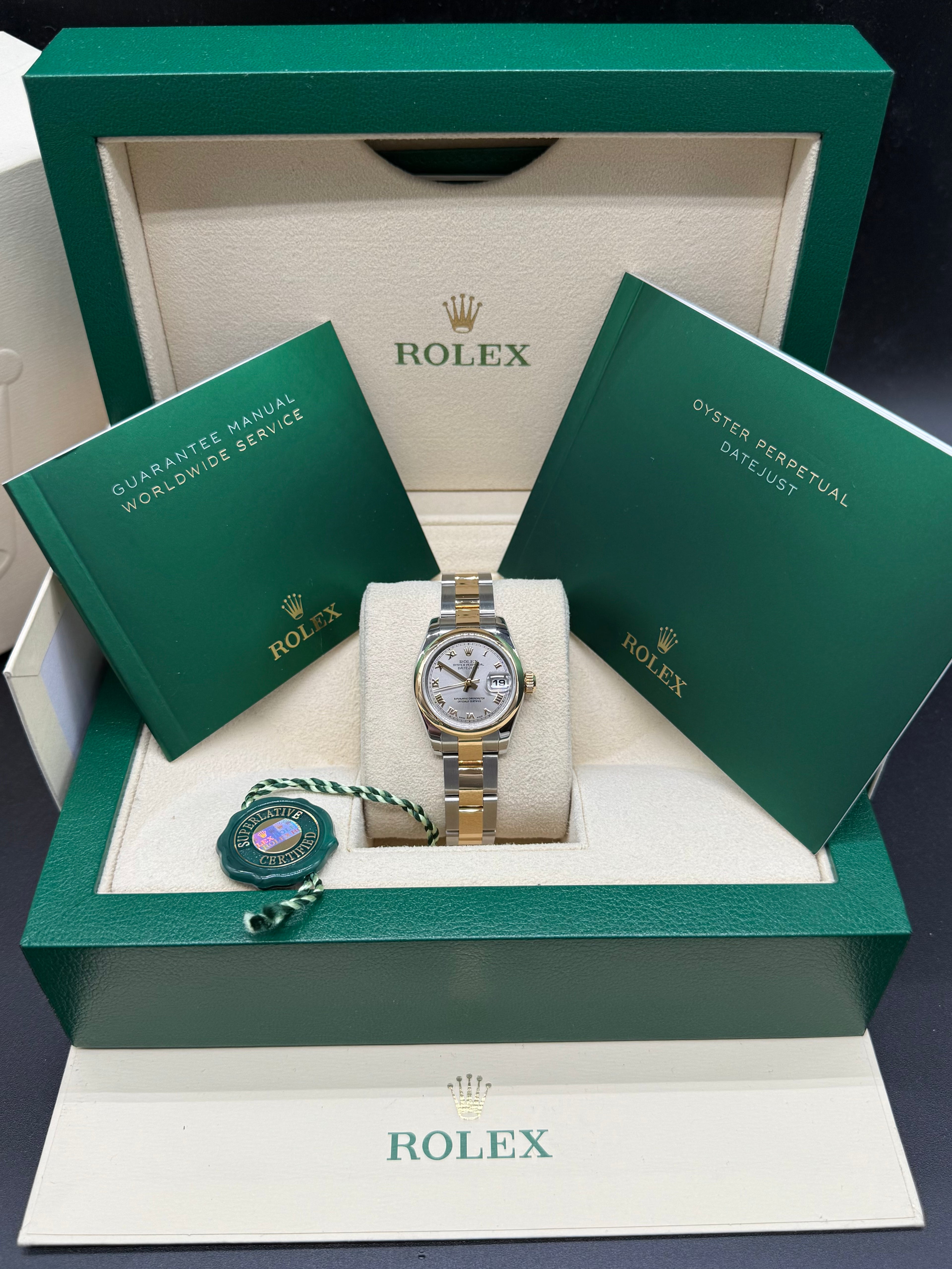 Rolex Lady-Datejust 26mm Two-Tone Stainless Steel & 18K Yellow Gold Silver Roman Numeral Dial