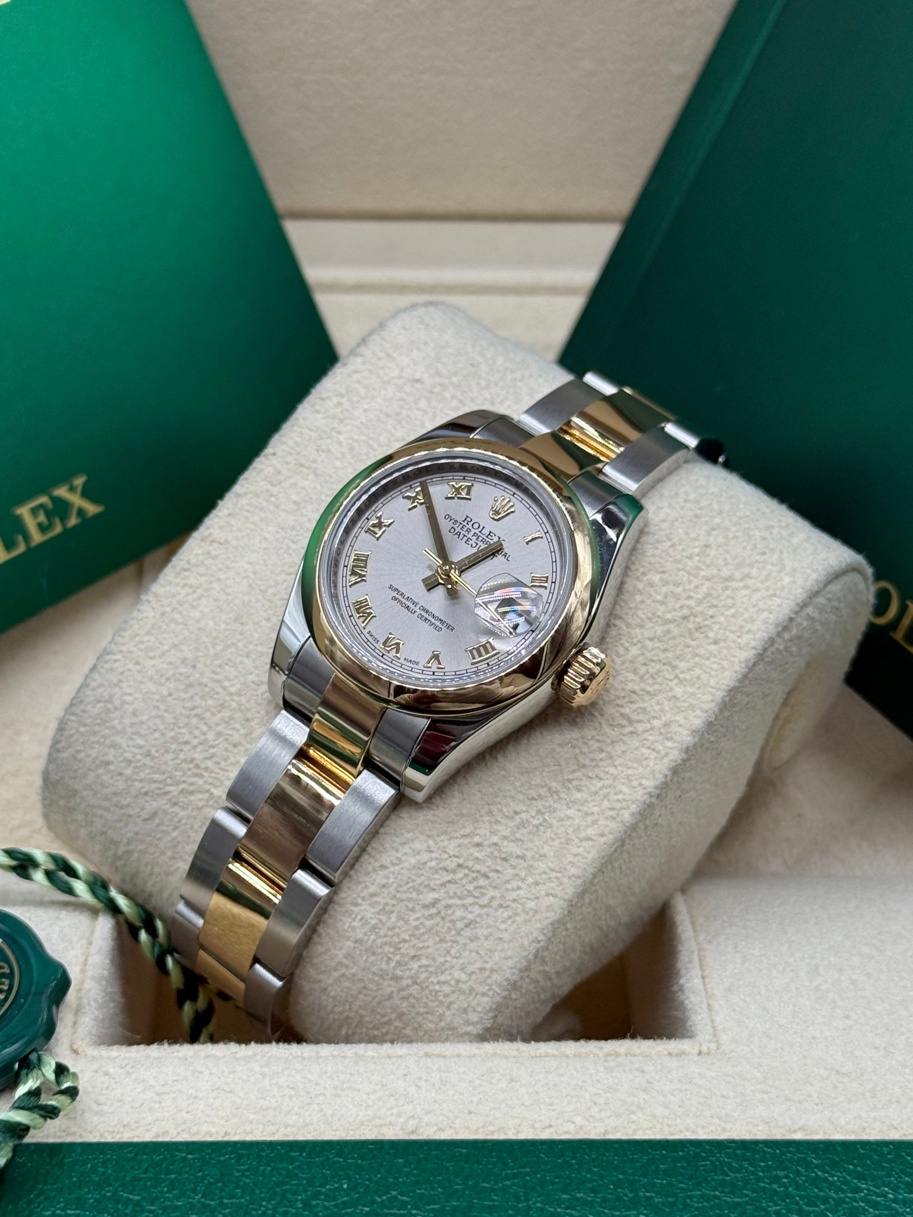 Rolex Lady-Datejust 26mm Two-Tone Stainless Steel & 18K Yellow Gold Silver Roman Numeral Dial