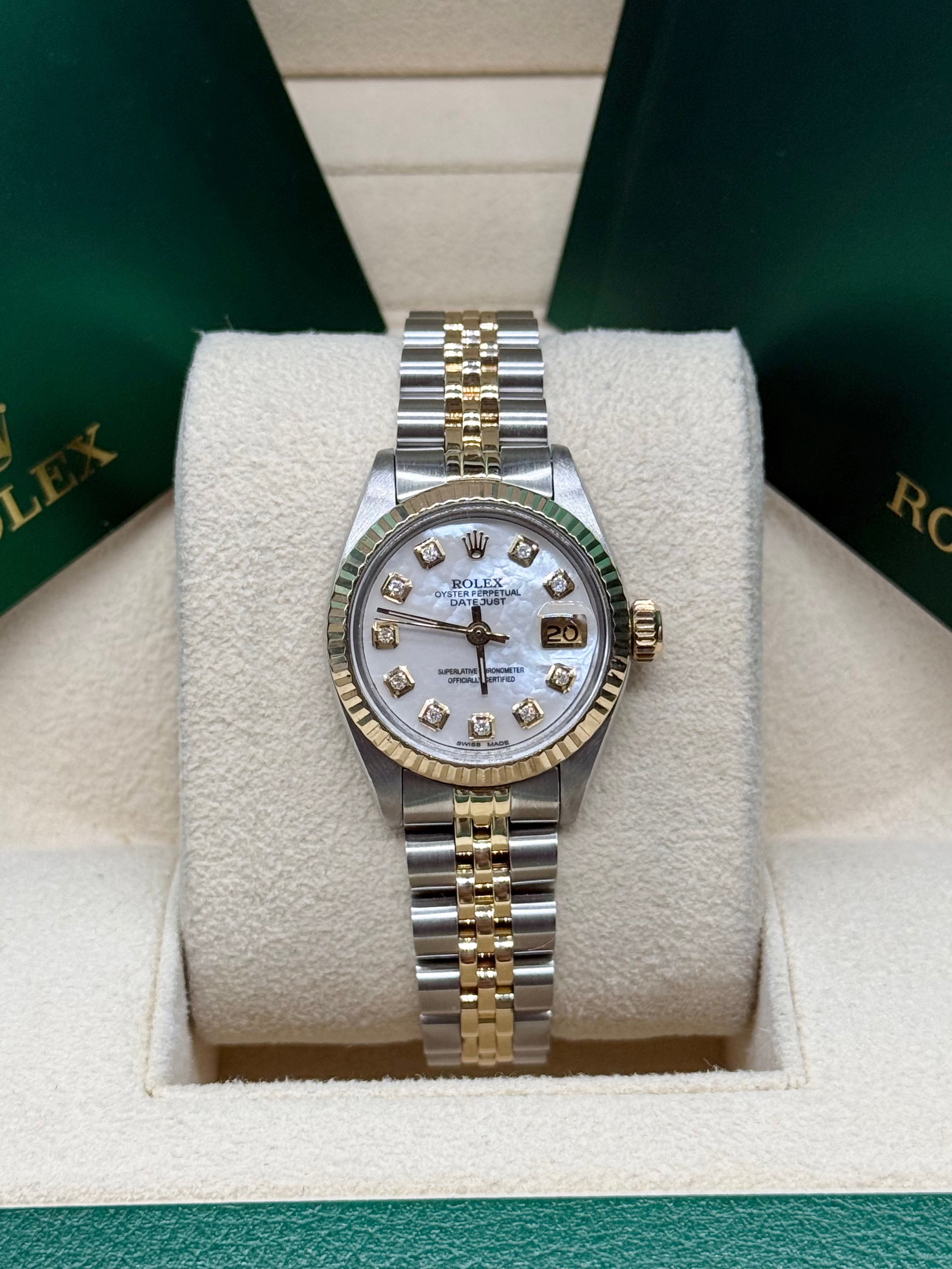 Rolex Lady-Datejust 26mm Two-Tone Stainless Steel & 18K Yellow Gold Mother of Pearl Diamond Dial