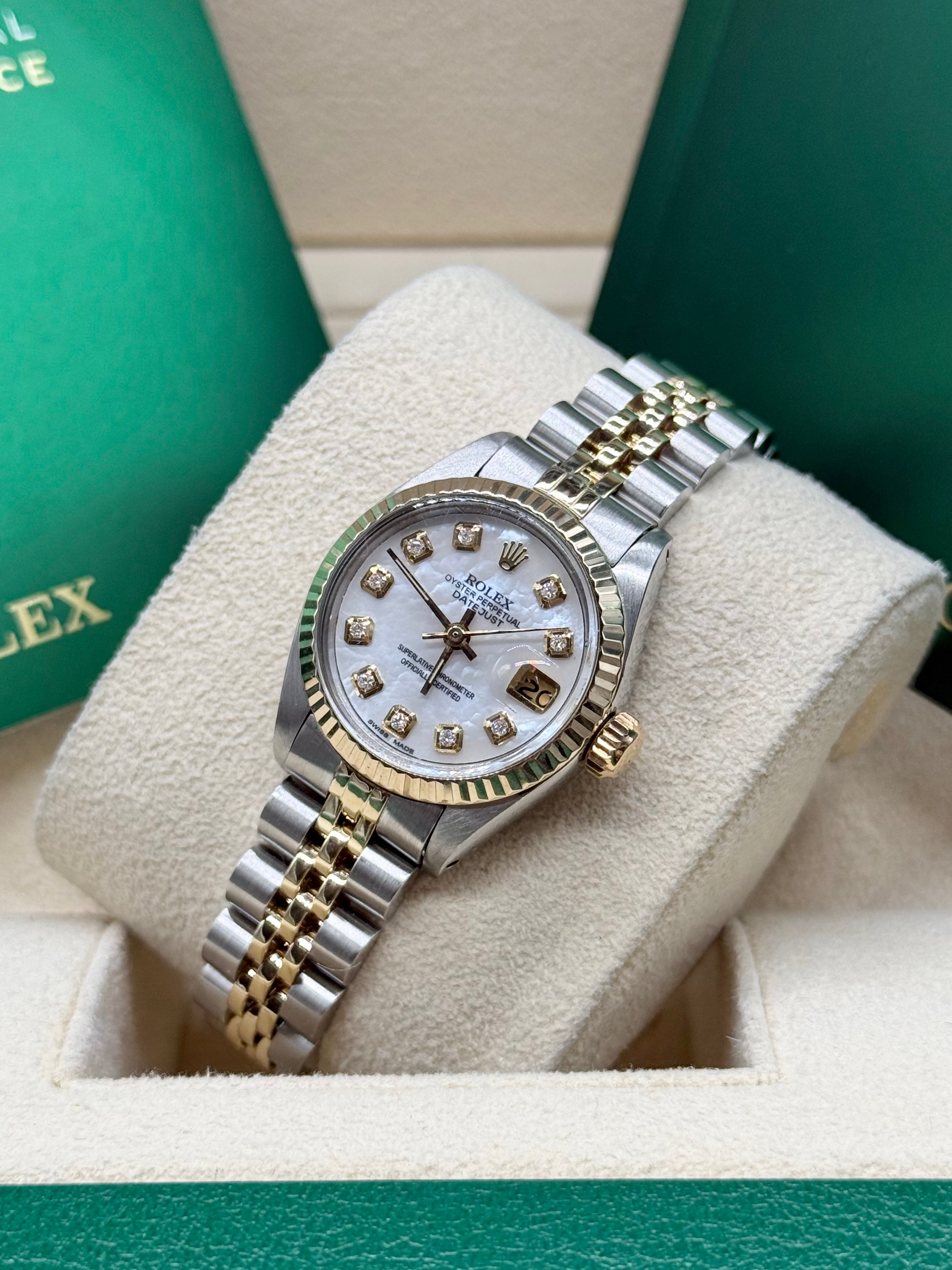 Rolex Lady-Datejust 26mm Two-Tone Stainless Steel & 18K Yellow Gold Mother of Pearl Diamond Dial